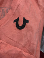 Playera True Religion De Mujer Chico S Coral Manga Corta