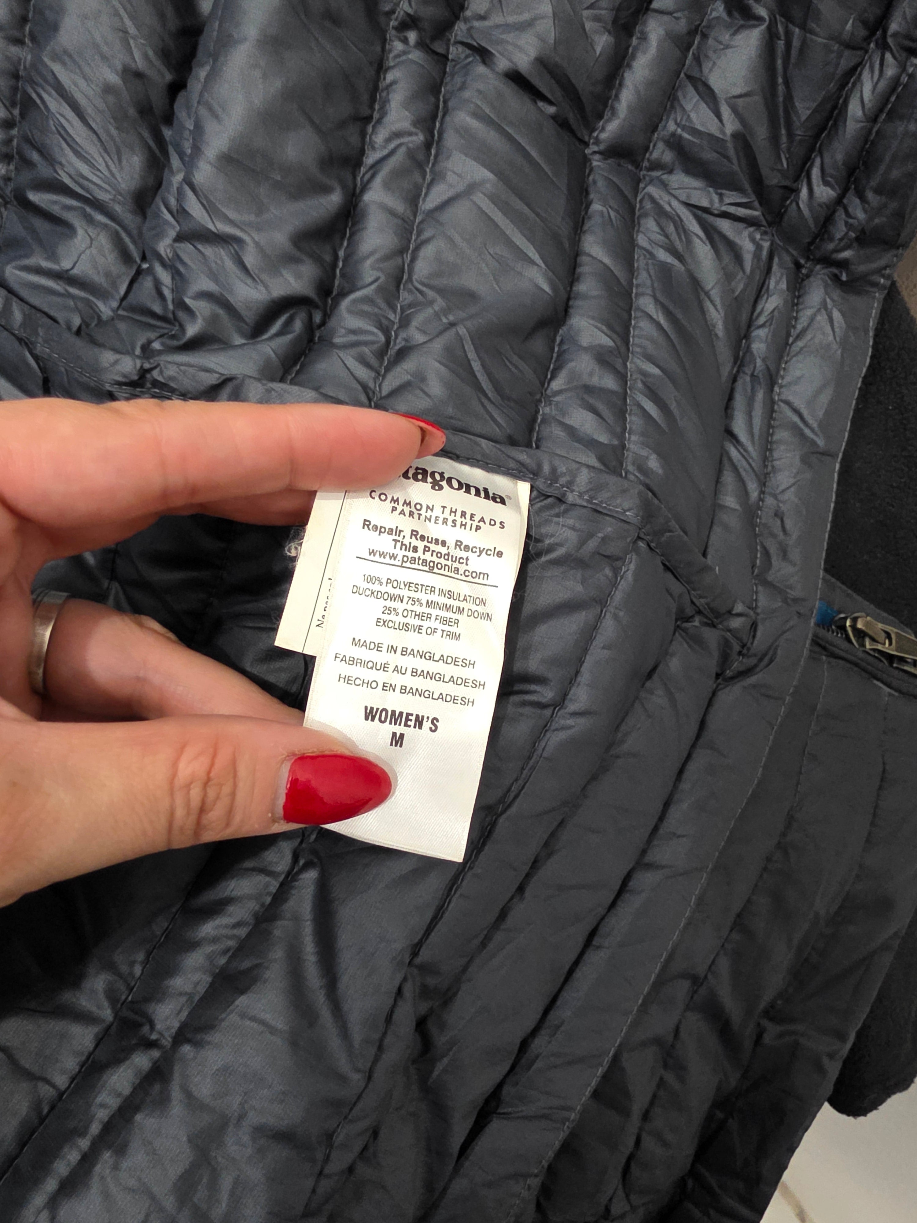Chamarra Patagonia Larga Acolchada Gris Talla M Original