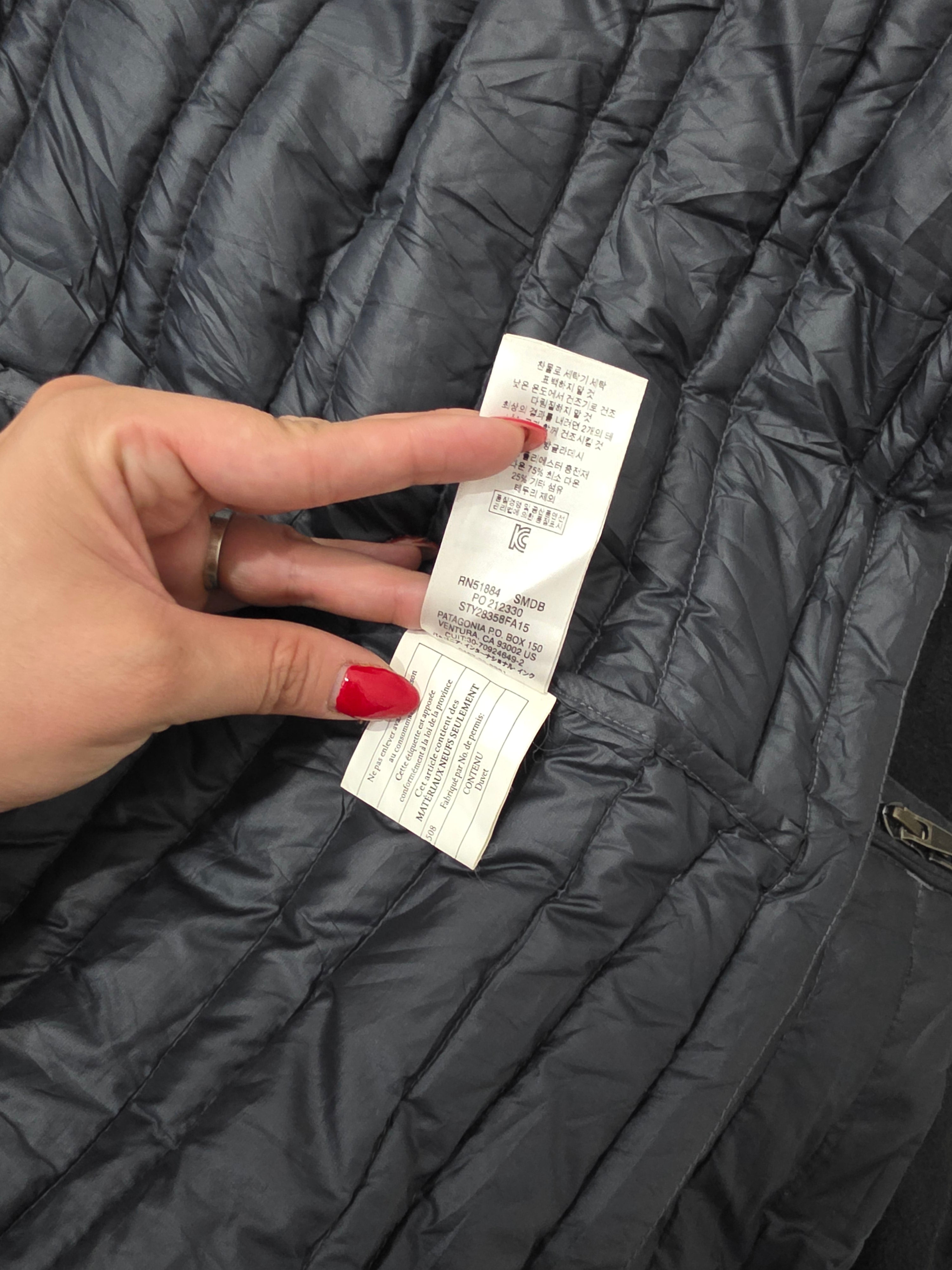 Chamarra Patagonia Larga Acolchada Gris Talla M Original