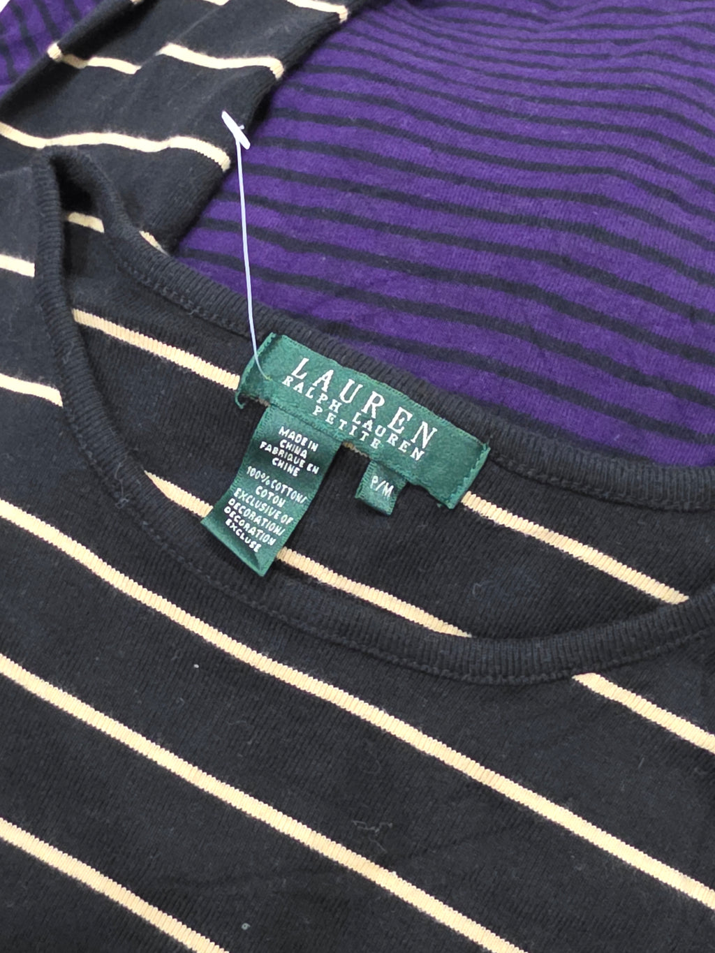 Playera Ralph Lauren P/m Negra Con Dorado Manga Larga
