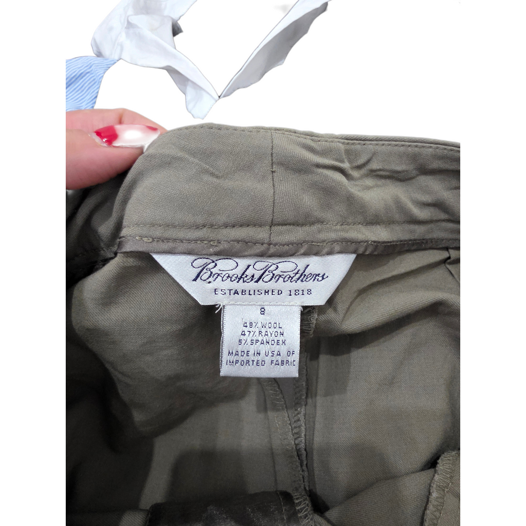 Pantalon Brooks Brothers De Lana Talla 8 Cafe