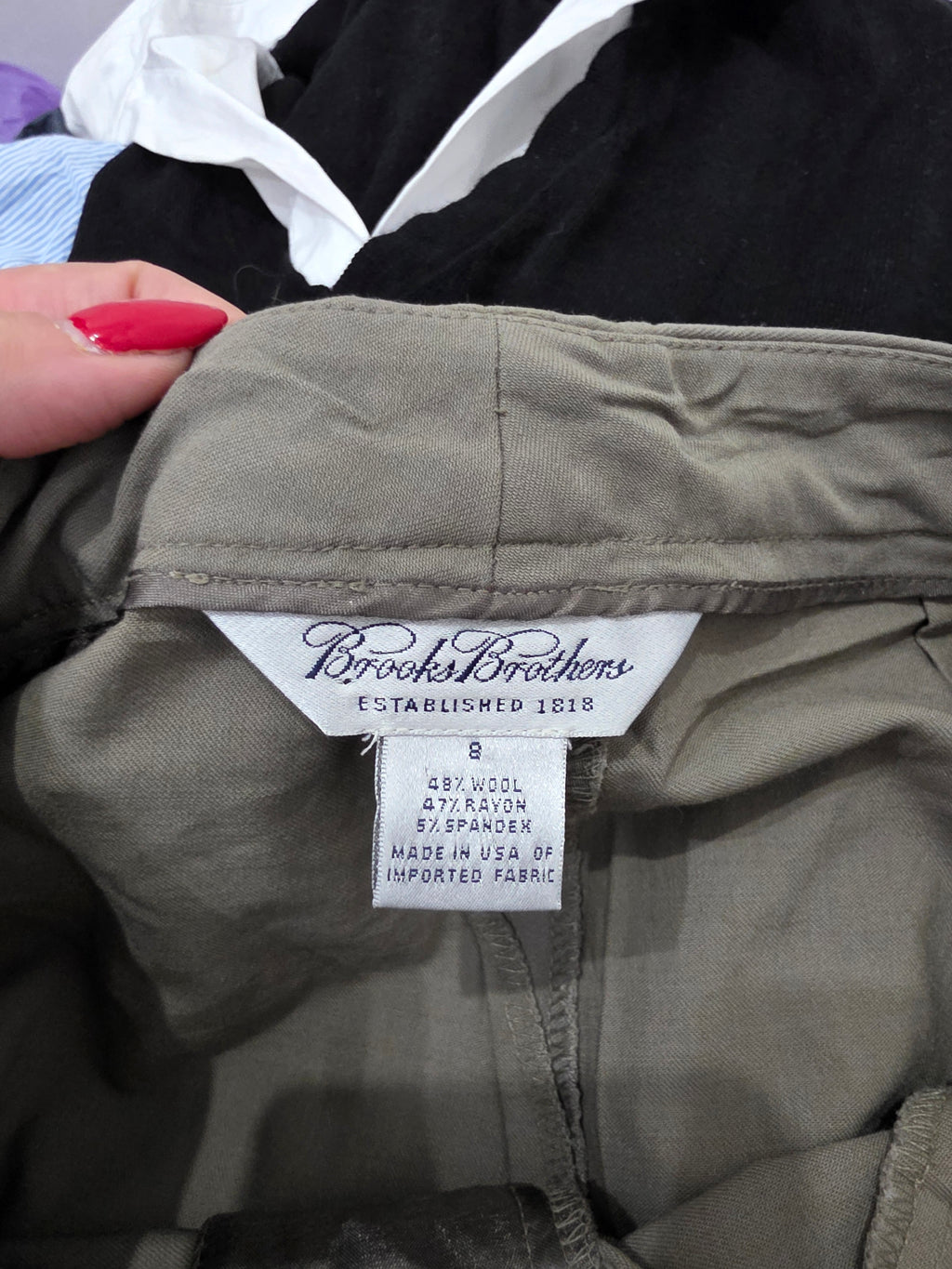 Pantalon Brooks Brothers De Lana Talla 8 Cafe