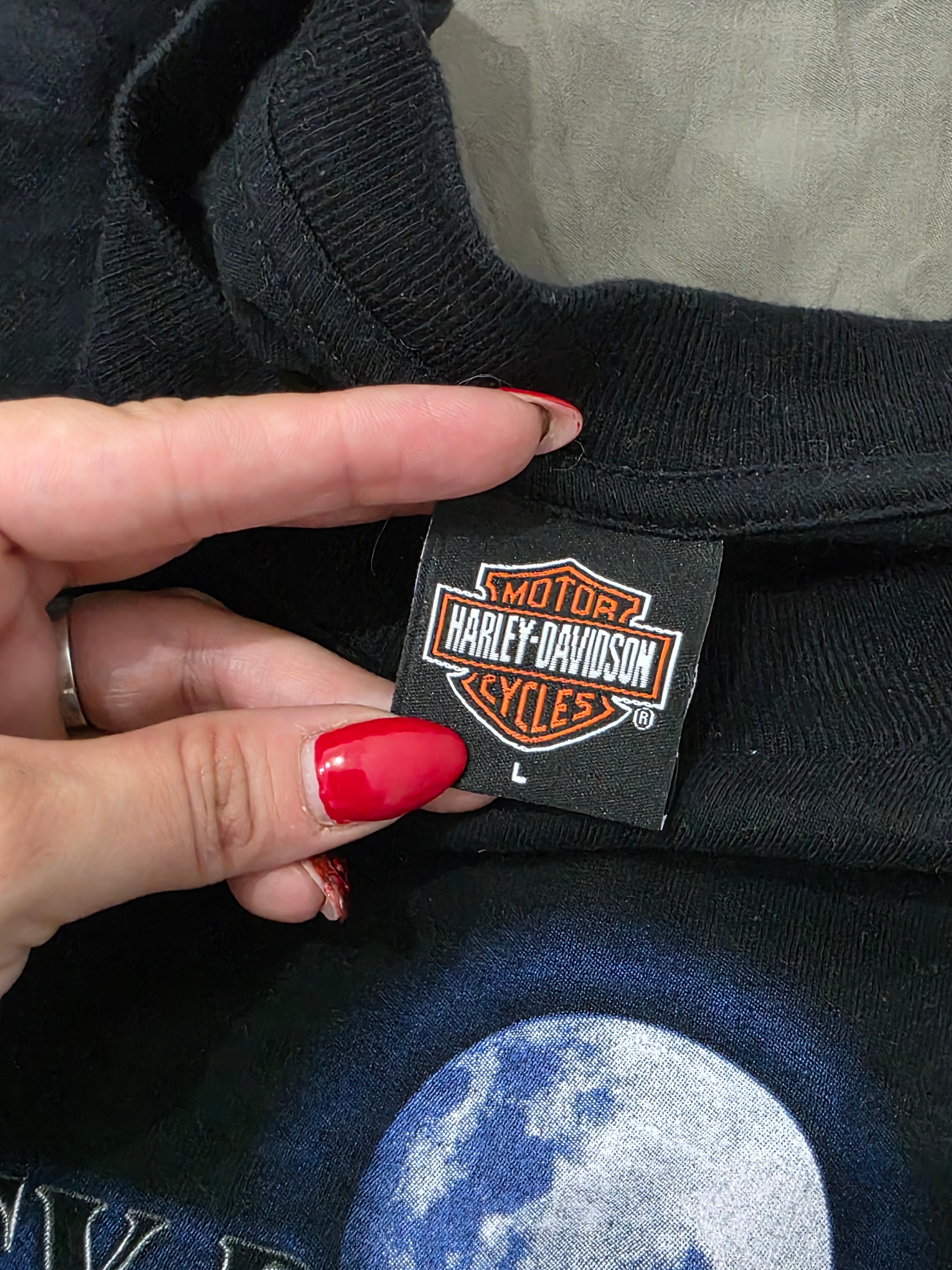 Playera Harley Davidson De Mujer Grande L Negro Manga Corta