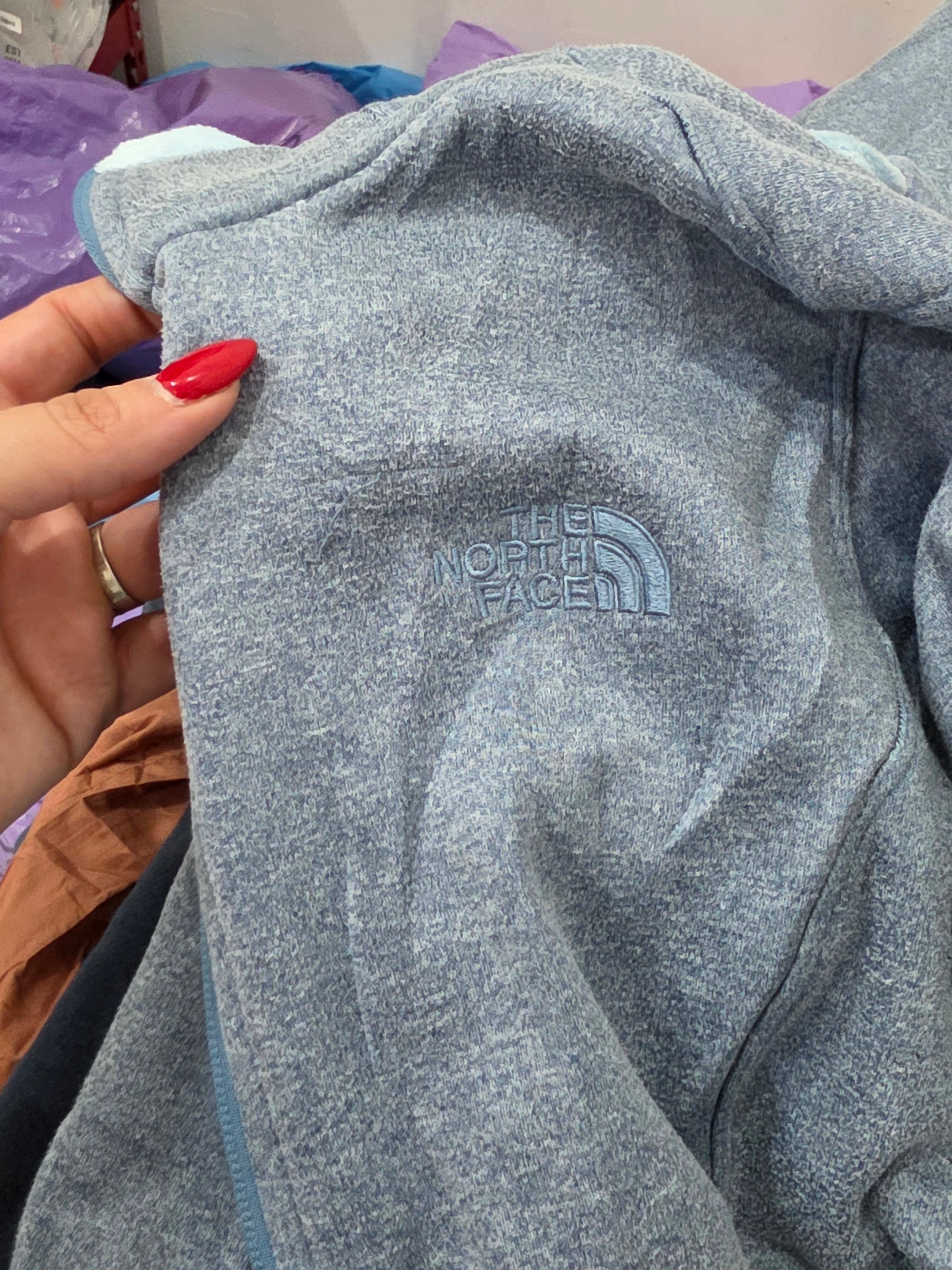 Chamarra Fleece The North Face Talla L Azul Gris Con Cierre