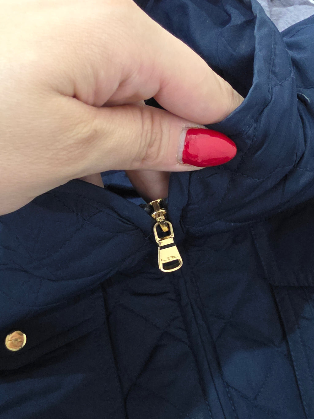 Chamarra Capitoneada Ralph Lauren Mujer L Azul Marino