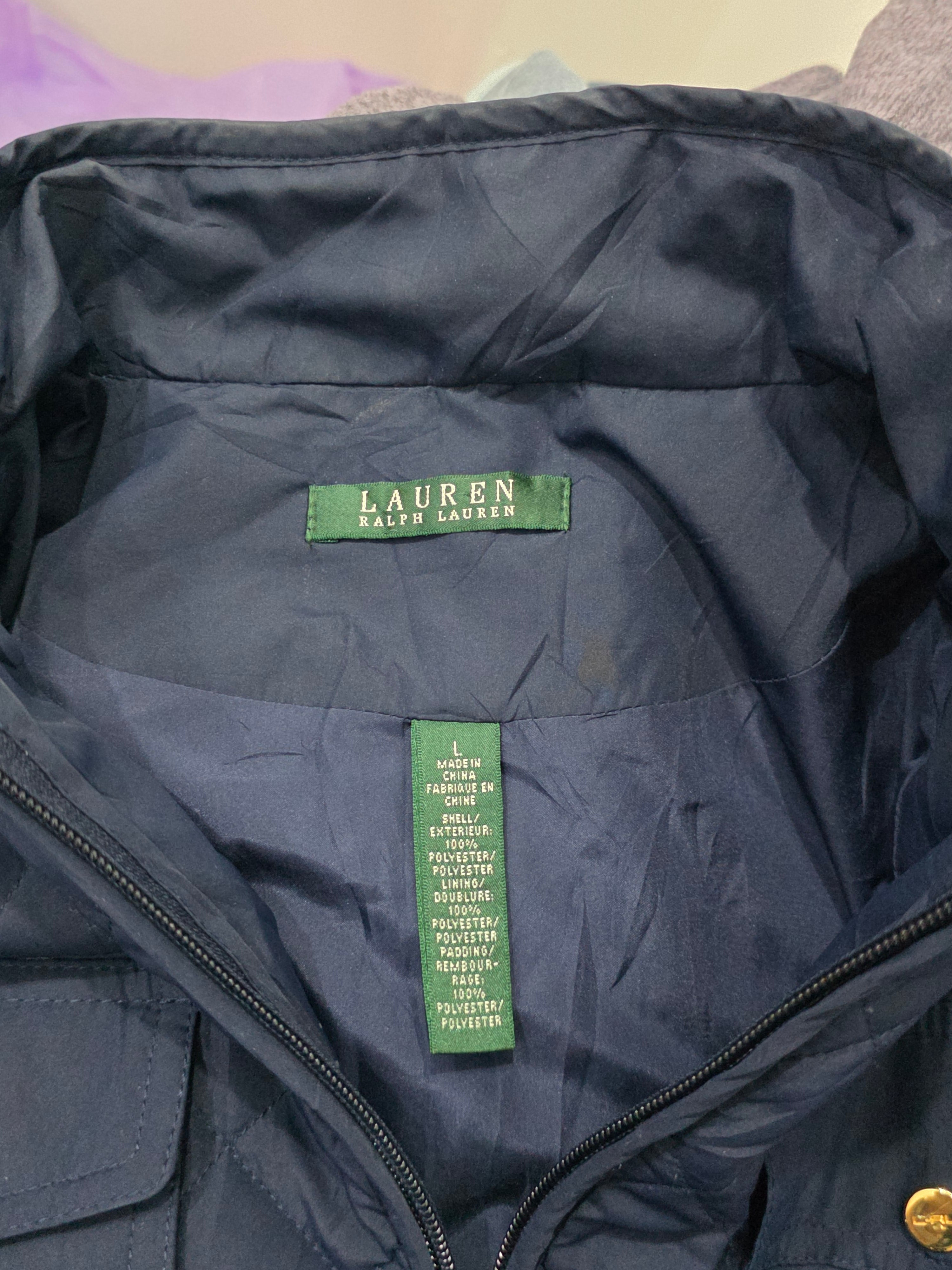 Chamarra Capitoneada Ralph Lauren Mujer L Azul Marino