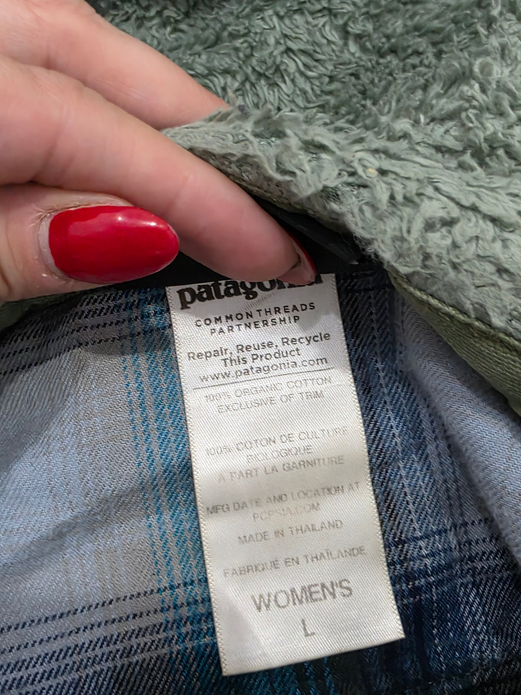 Patagonia Chamarra Mujer L Algodón Forro Afelpado