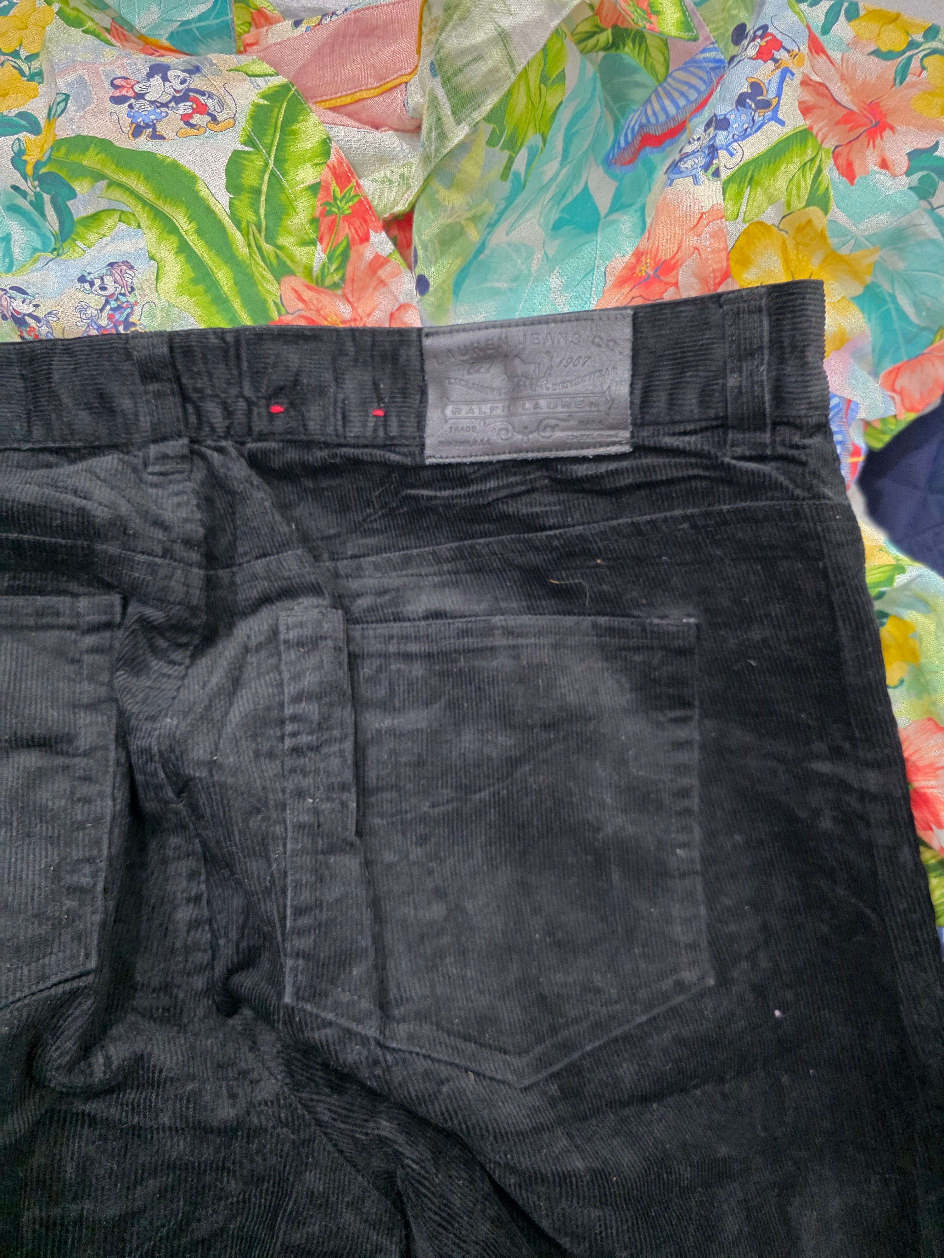 Pantalon Ralph Lauren Talla 12 Petite De Pana Negro