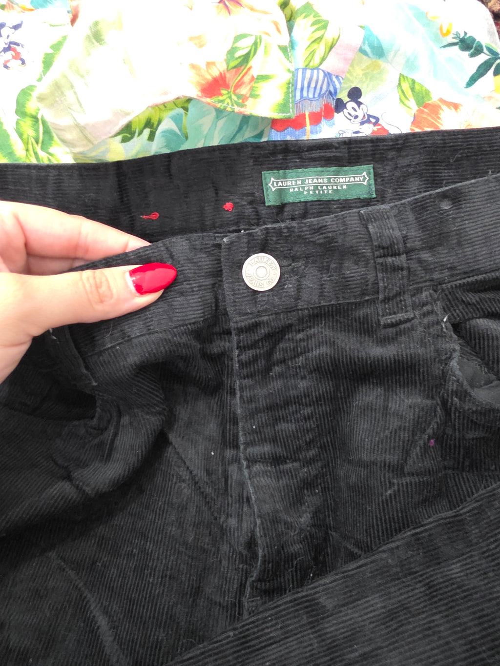 Pantalon Ralph Lauren Talla 12 Petite De Pana Negro