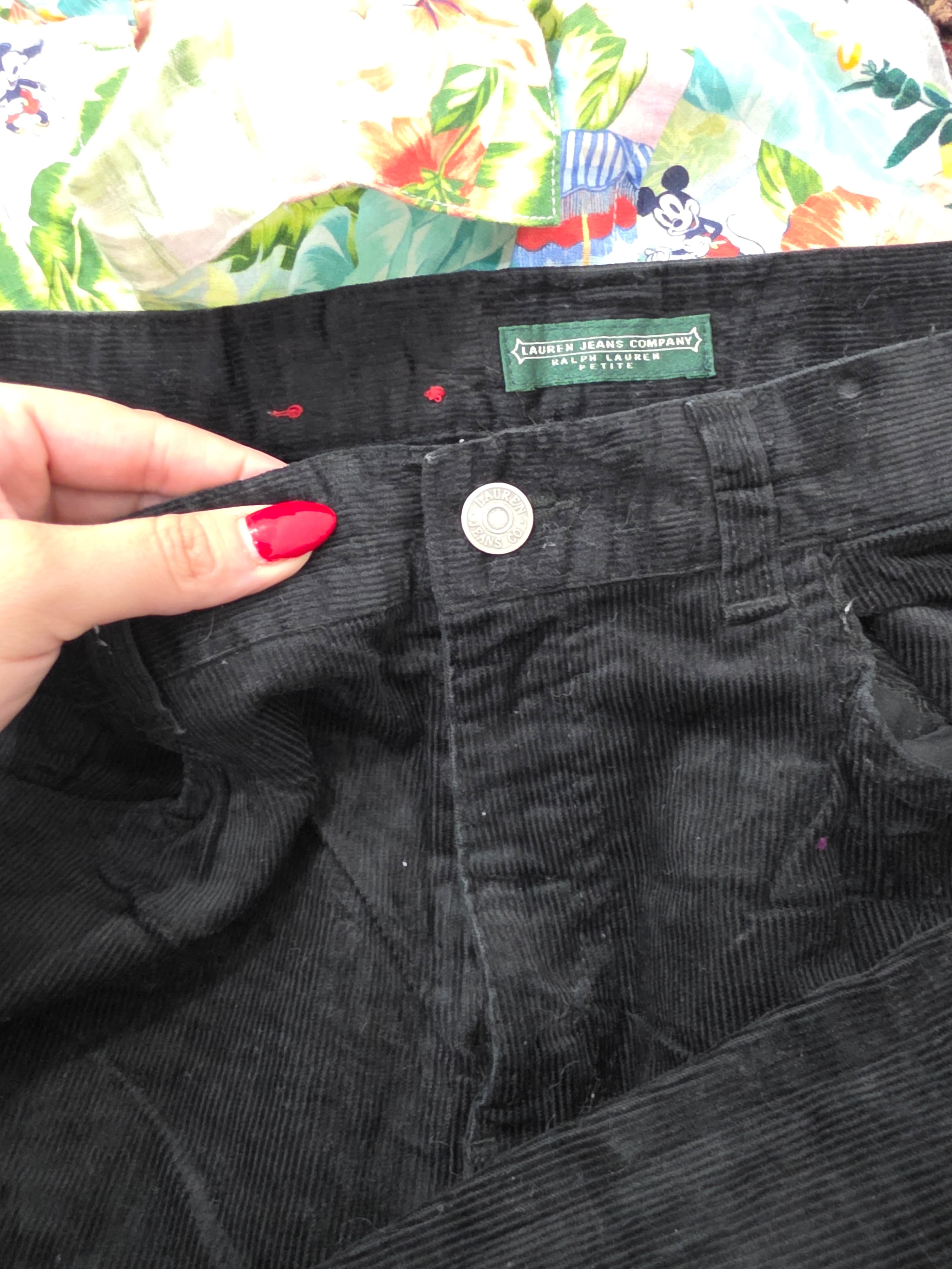 Pantalon Ralph Lauren Talla 12 Petite De Pana Negro