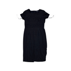 Vestido Brooks Brothers Talla12 Azul Con Lineas Manga Corta