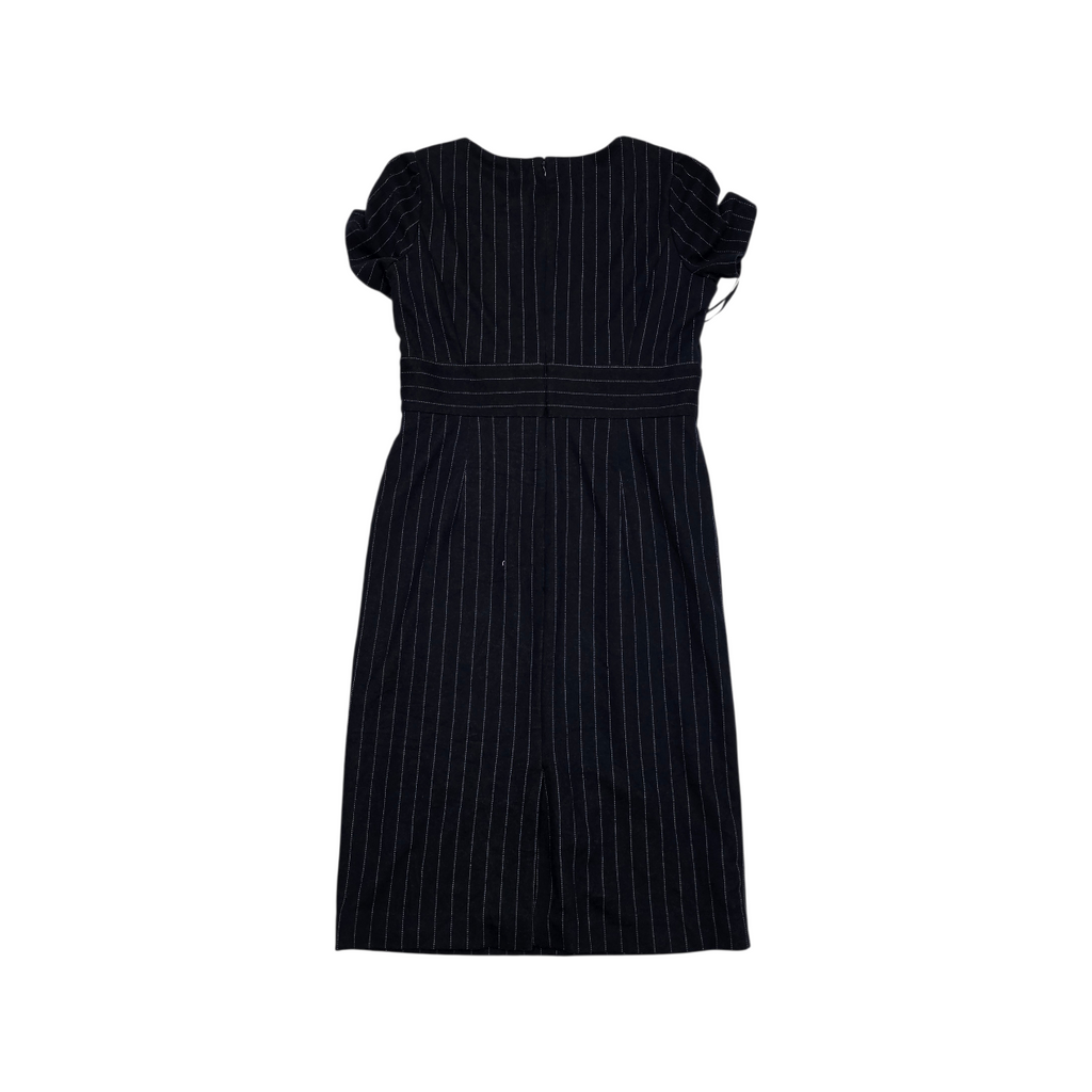 Vestido Brooks Brothers Talla12 Azul Con Lineas Manga Corta