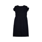 Vestido Brooks Brothers Talla12 Azul Con Lineas Manga Corta
