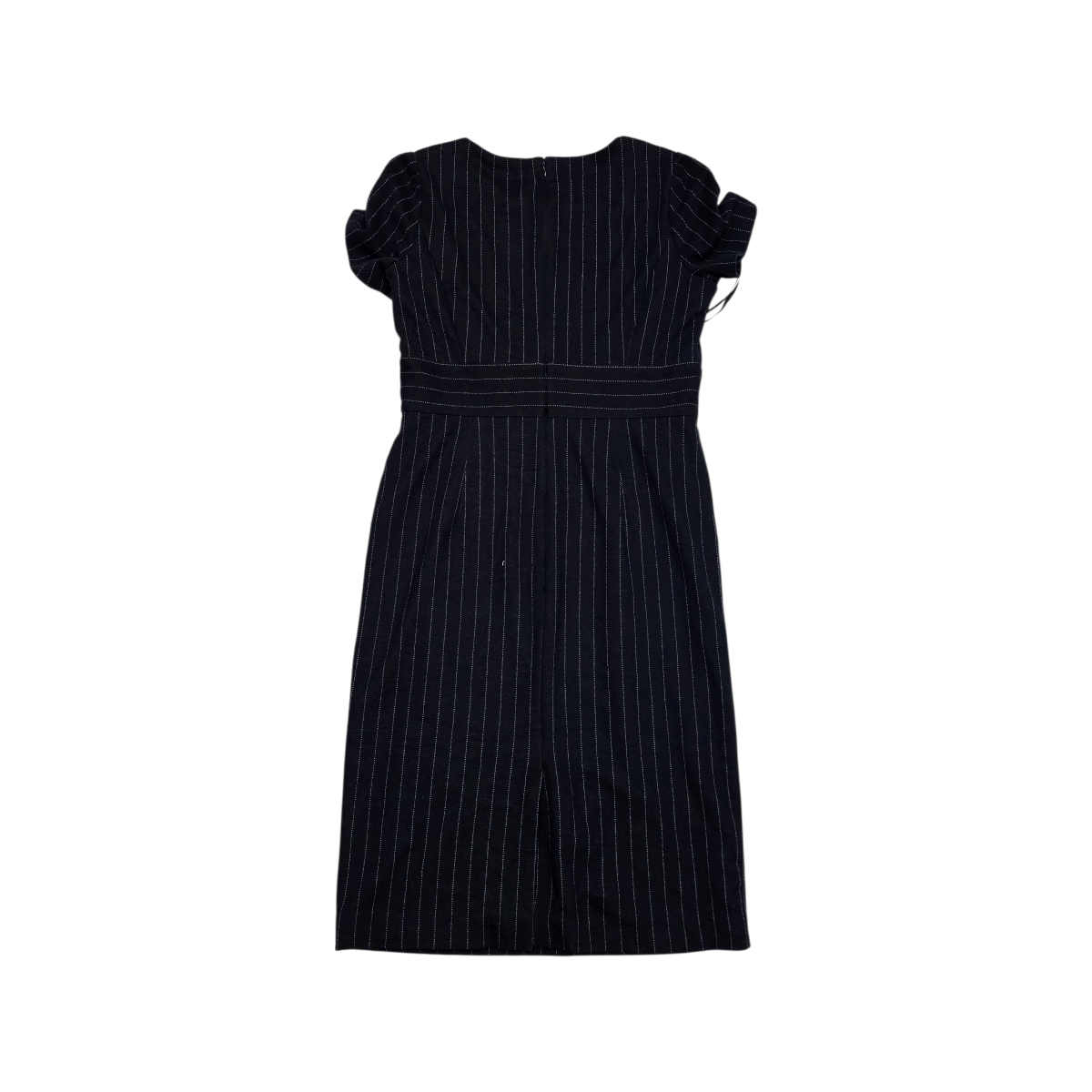 Vestido Brooks Brothers Talla12 Azul Con Lineas Manga Corta