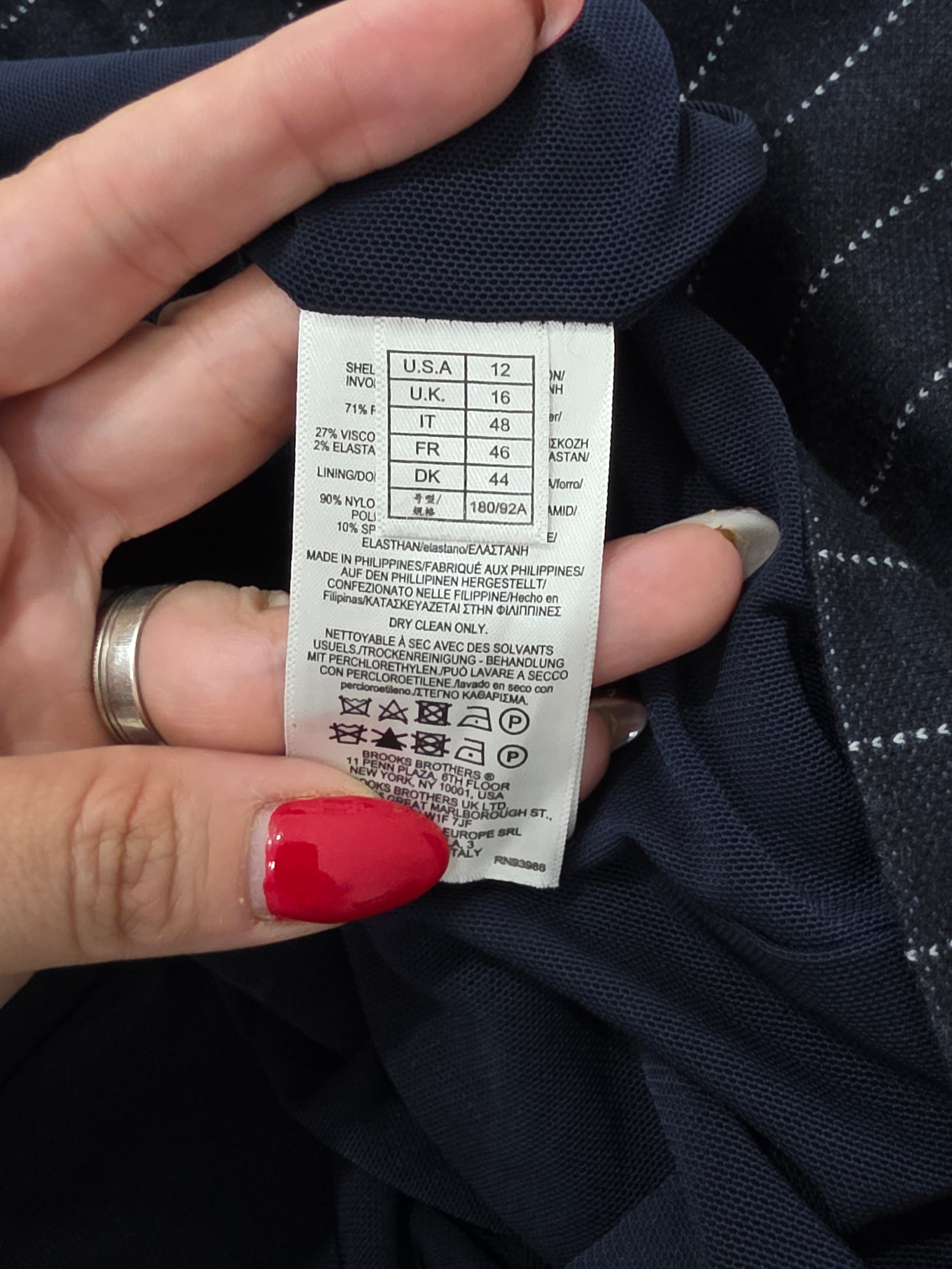 Vestido Brooks Brothers Talla12 Azul Con Lineas Manga Corta