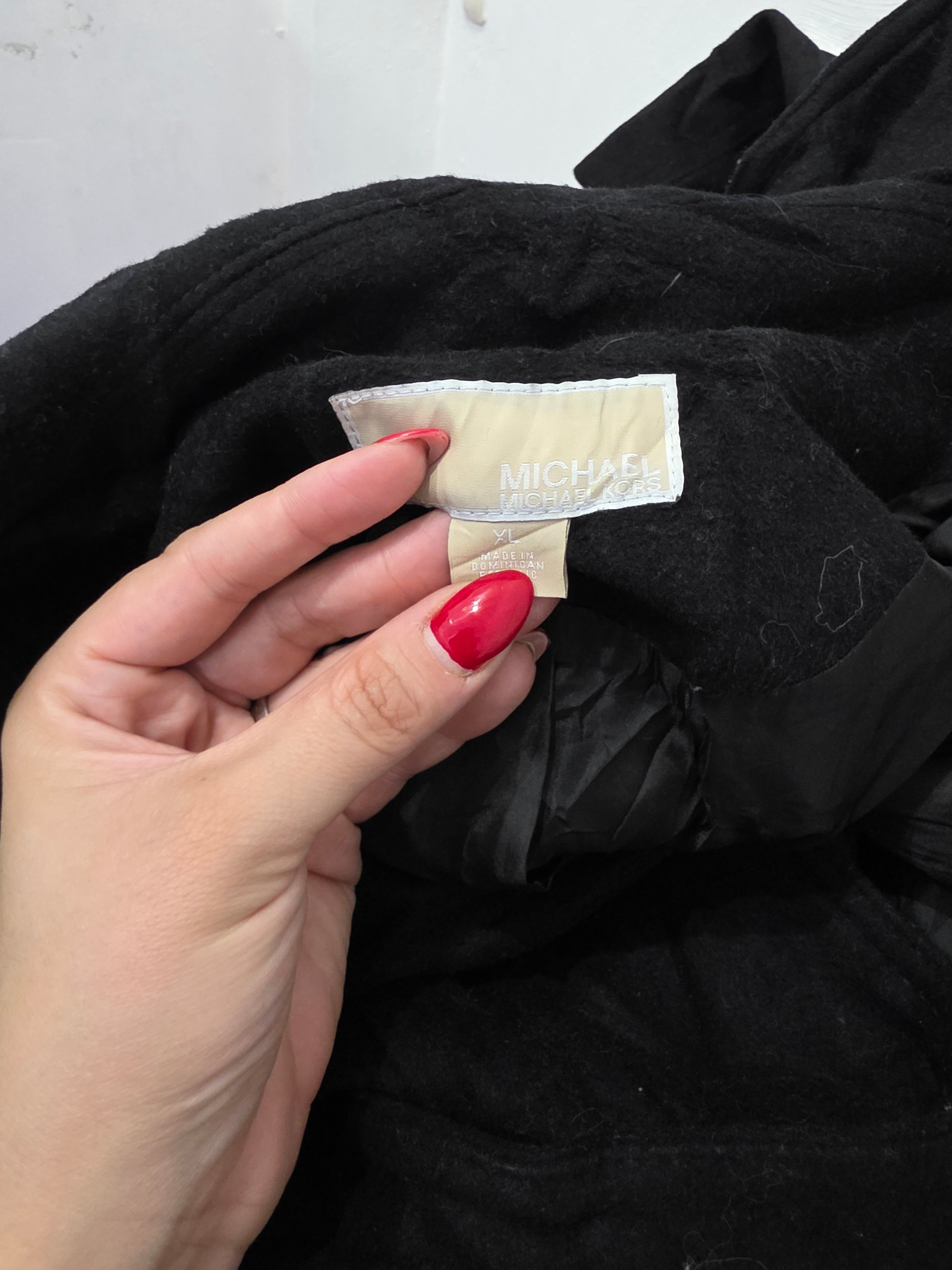 Abrigo Con Gorro Michael Kors De Mujer Xgrande Xl Negra