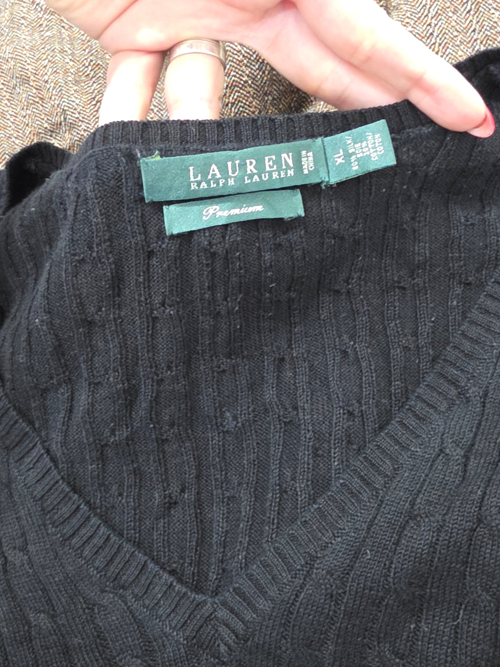 Sueter Ralph Lauren Premium De Mujer Xgrande Xl Negro