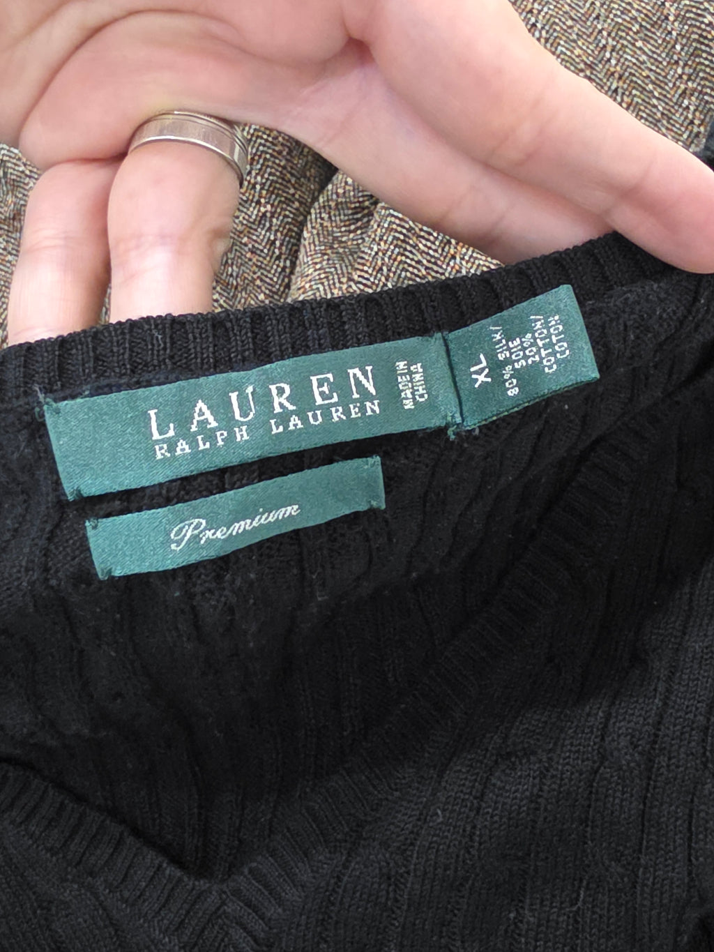 Sueter Ralph Lauren Premium De Mujer Xgrande Xl Negro