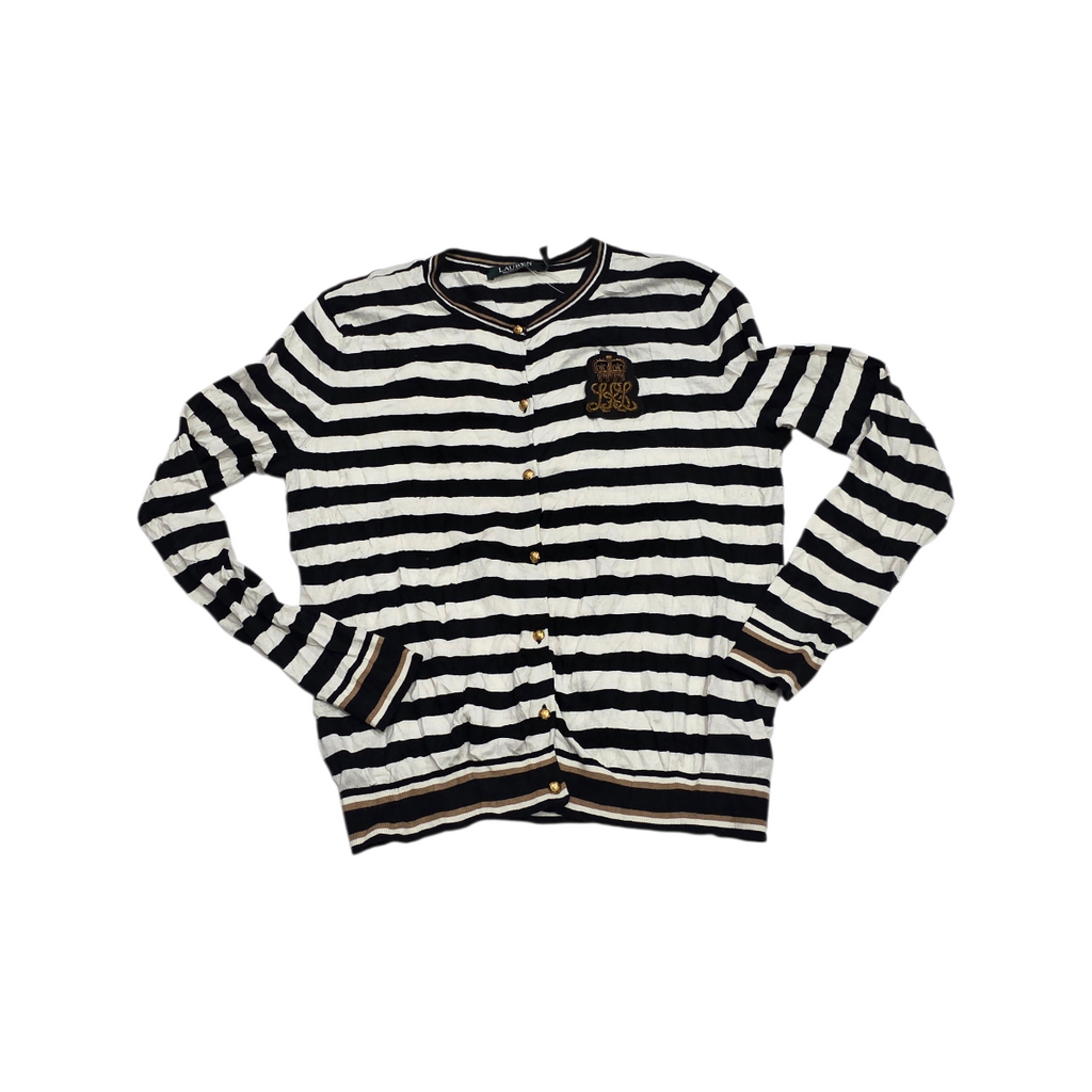 Sueter Ralph Lauren Xgrande Xl Blanco Rayado Con Botones