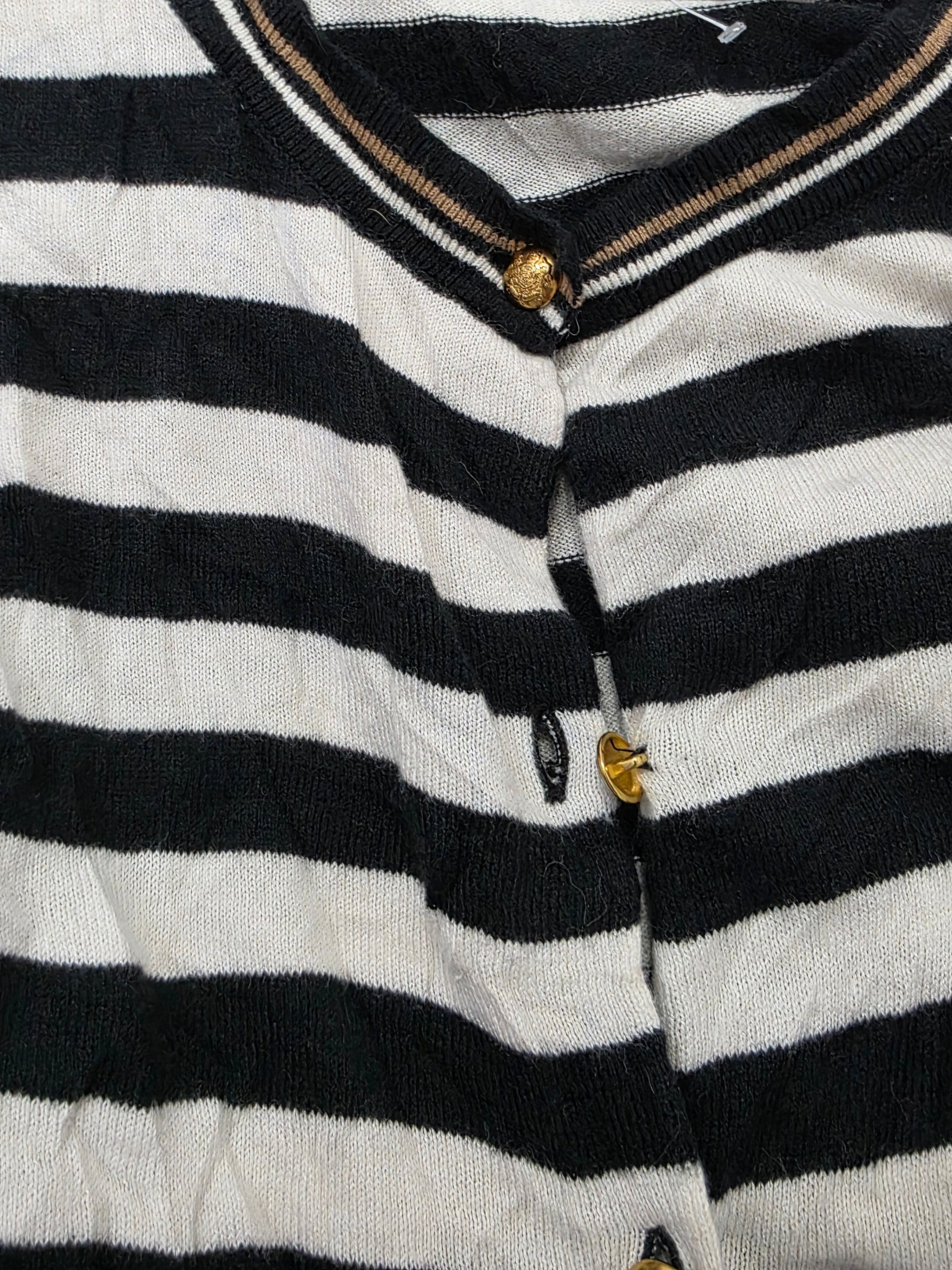 Sueter Ralph Lauren Xgrande Xl Blanco Rayado Con Botones