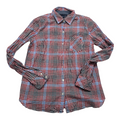 Camisa Tommy Hilfiger Xchico Xs Roja/azul Cuadros De Mujer