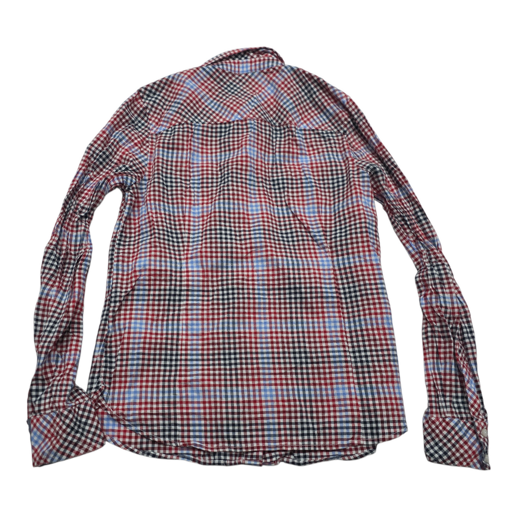 Camisa Tommy Hilfiger Xchico Xs Roja/azul Cuadros De Mujer