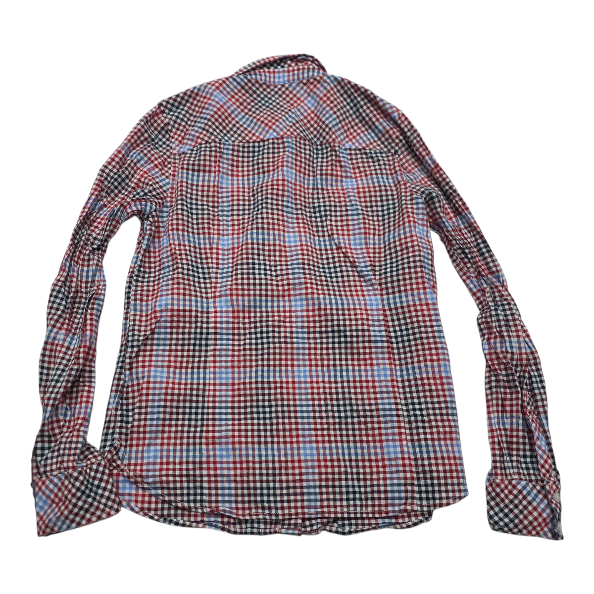 Camisa Tommy Hilfiger Xchico Xs Roja/azul Cuadros De Mujer