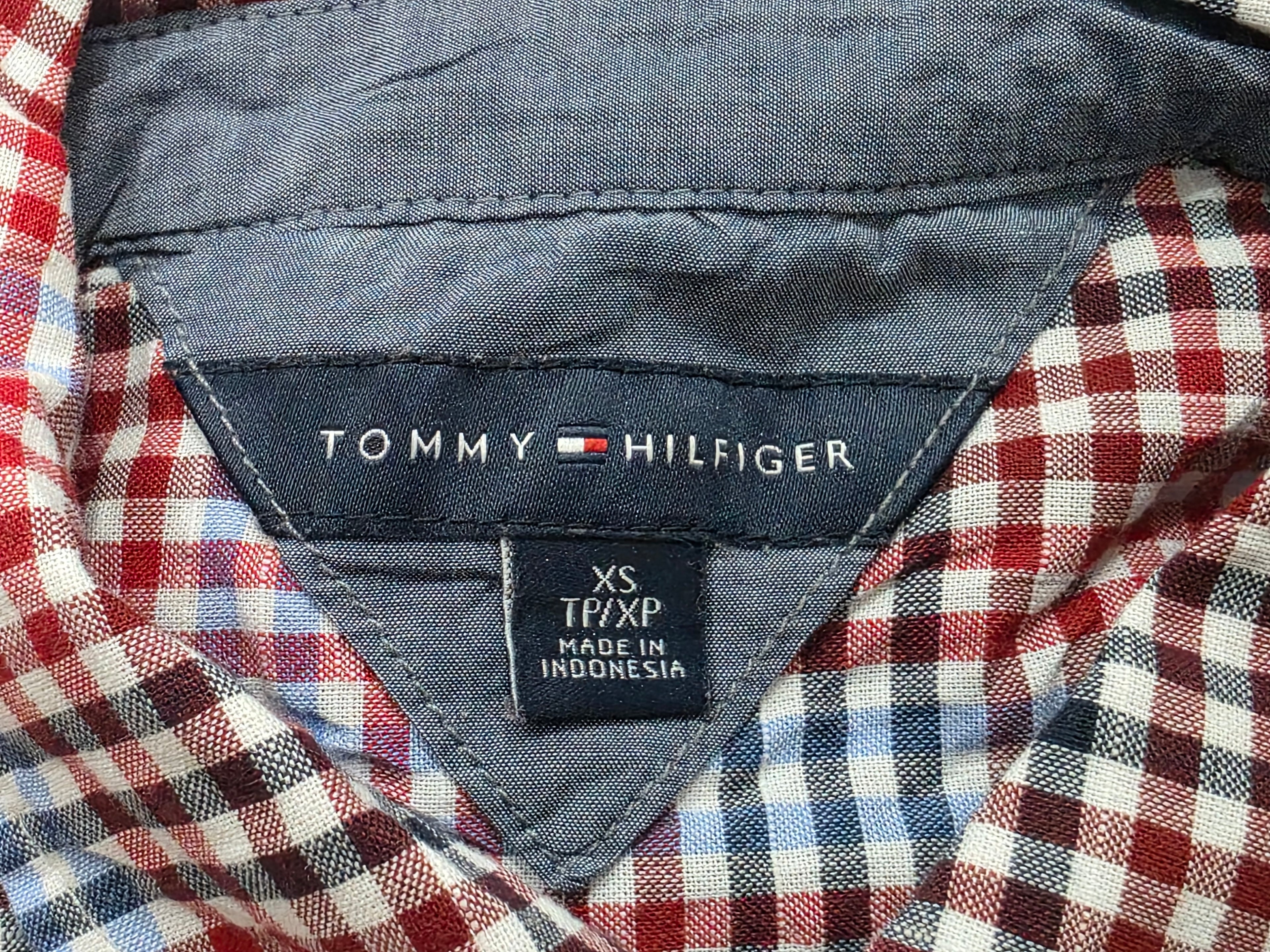 Camisa Tommy Hilfiger Xchico Xs Roja/azul Cuadros De Mujer
