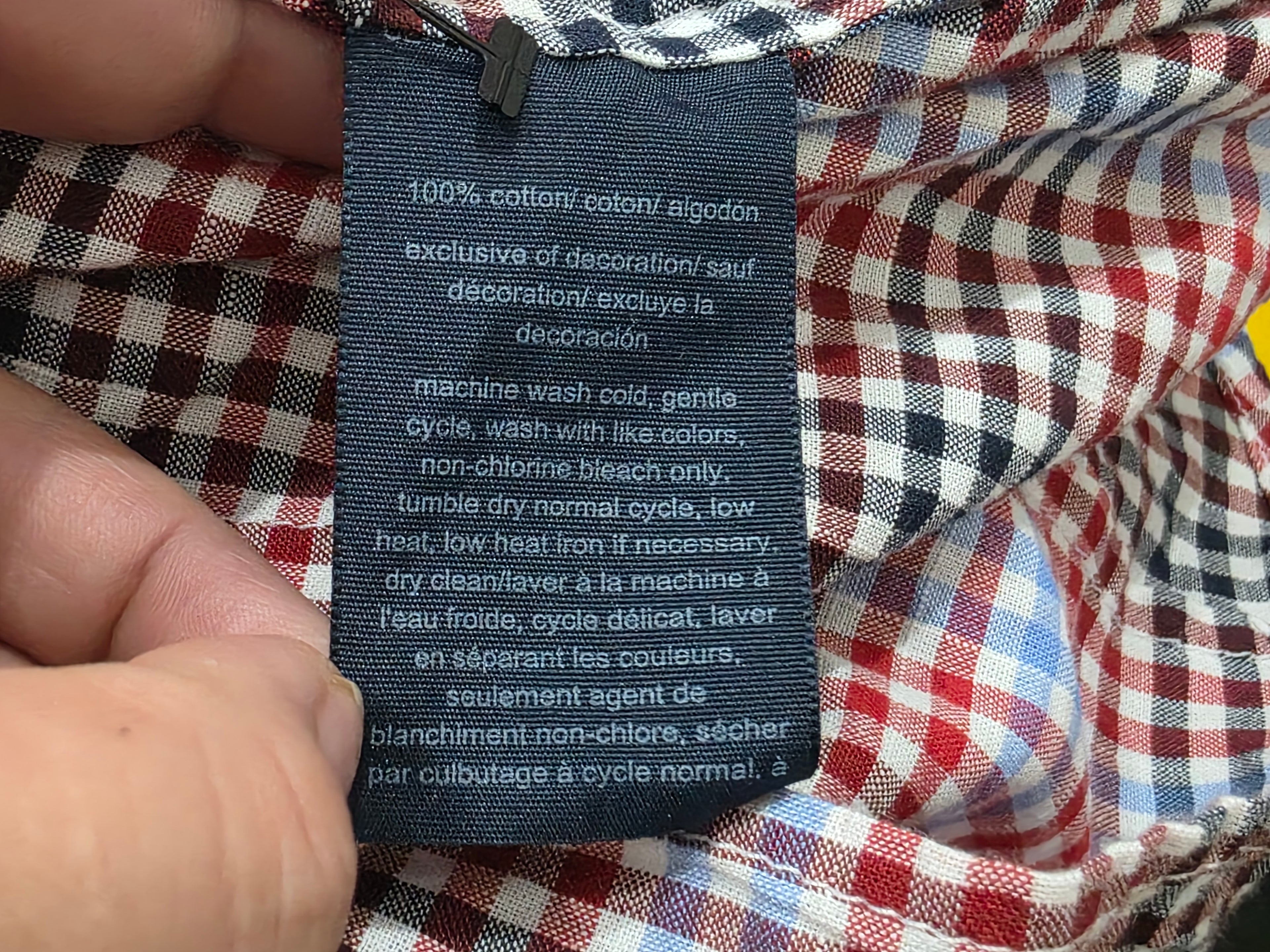 Camisa Tommy Hilfiger Xchico Xs Roja/azul Cuadros De Mujer