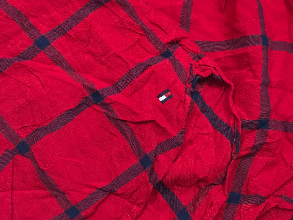 Camisa Tommy Hilfiger Chico S Rojo Cuadro Azul