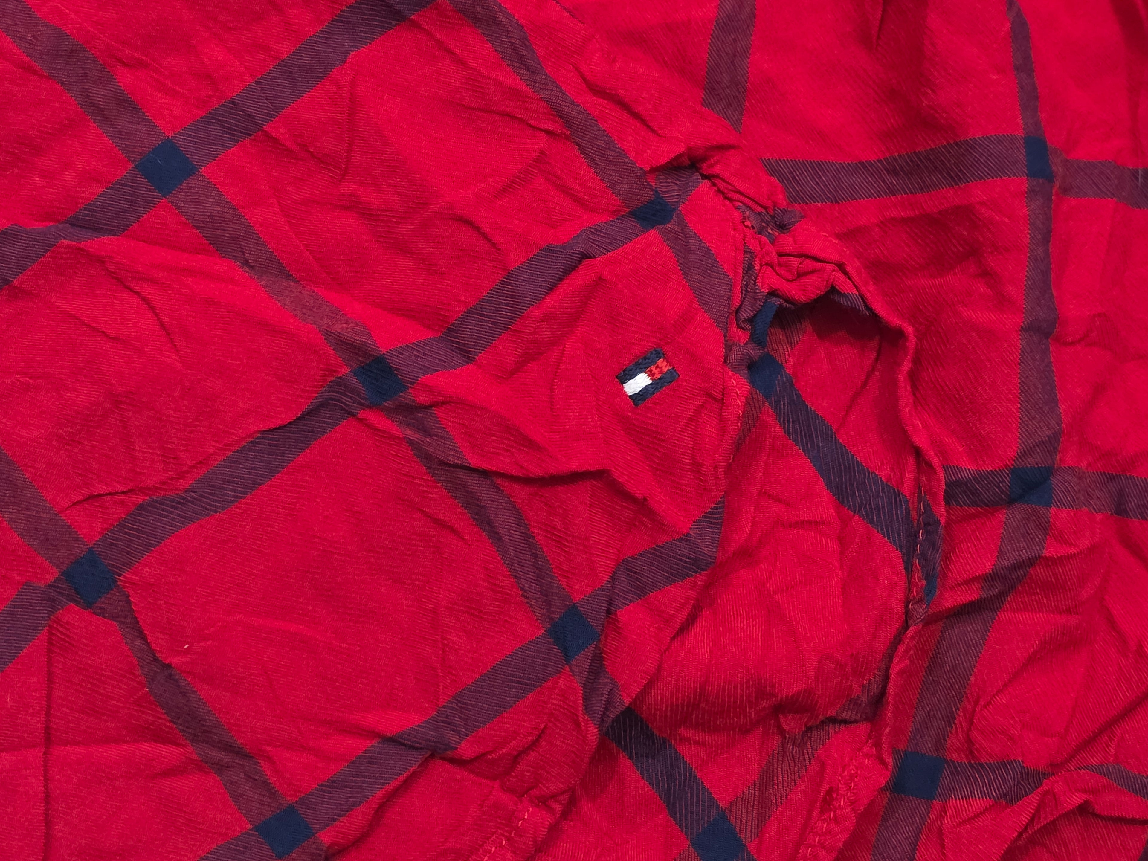 Camisa Tommy Hilfiger Chico S Rojo Cuadro Azul