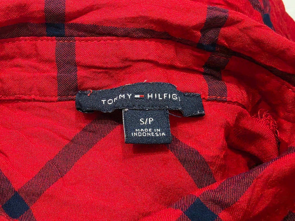 Camisa Tommy Hilfiger Chico S Rojo Cuadro Azul