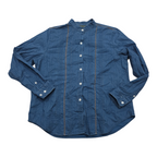 Camisa Ralph Lauren Azul Con Lineas Talla 10p