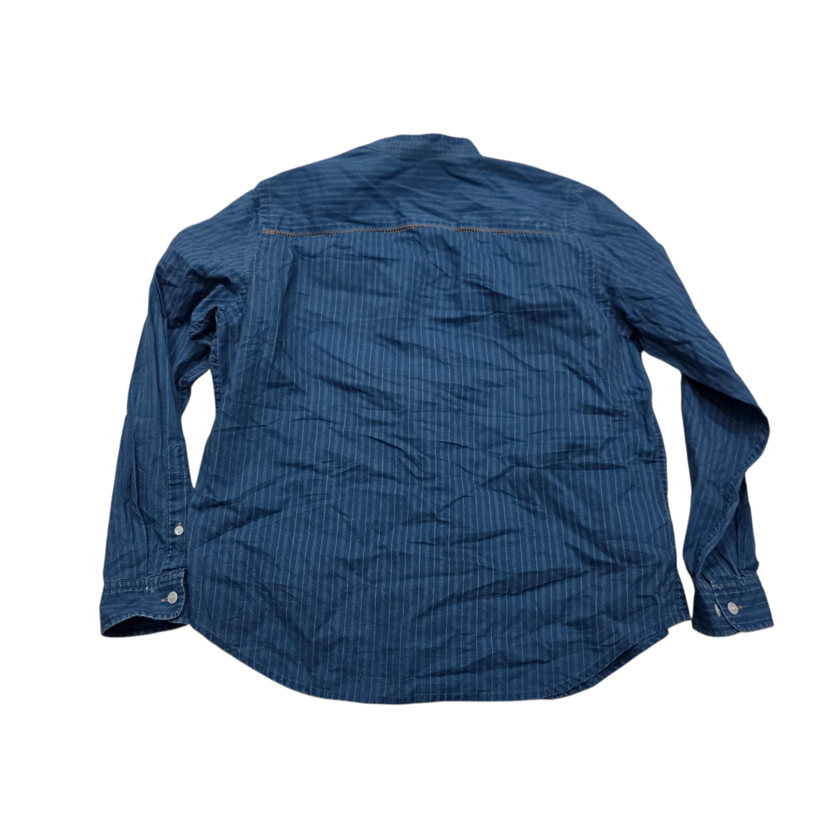 Camisa Ralph Lauren Azul Con Lineas Talla 10p