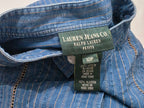 Camisa Ralph Lauren Azul Con Lineas Talla 10p