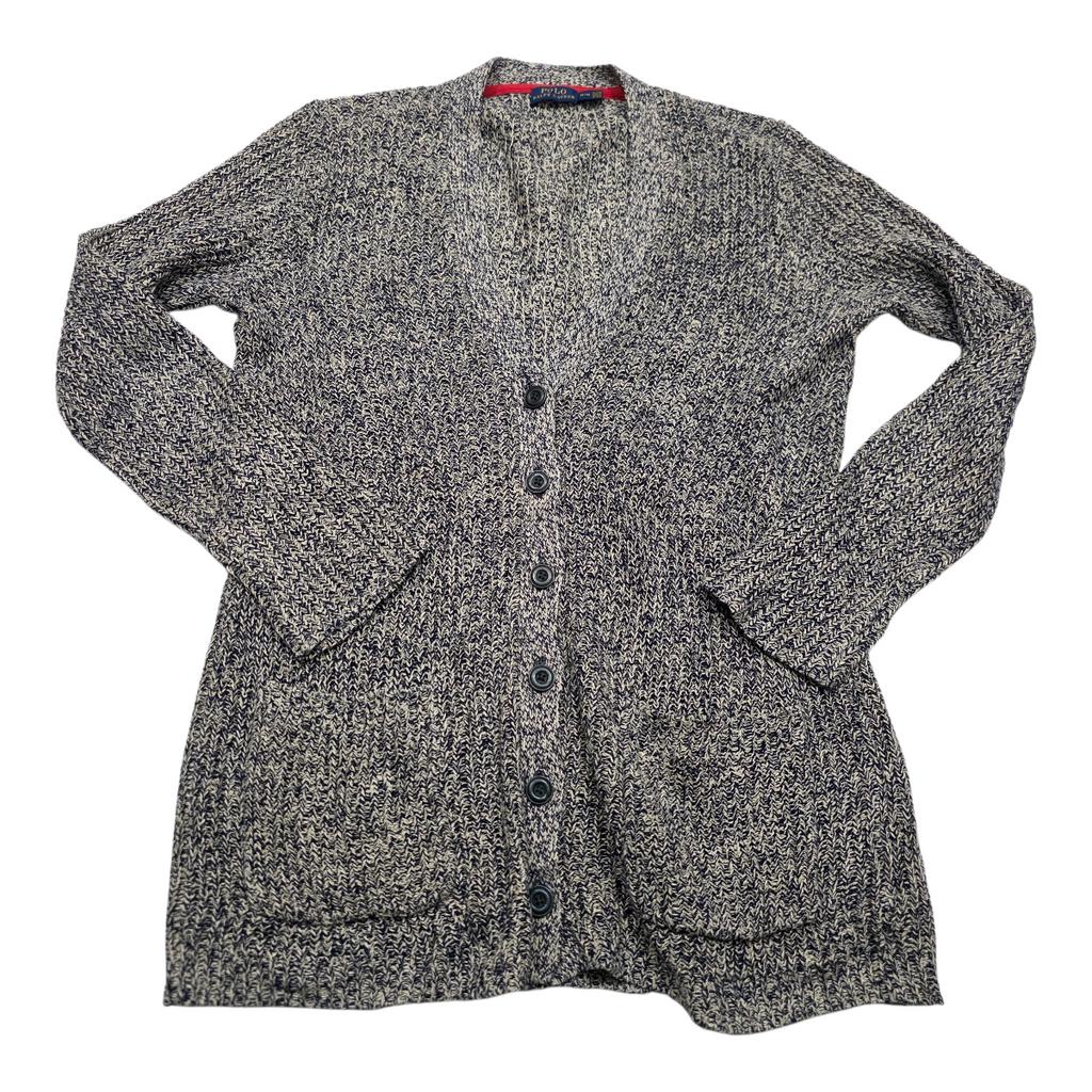 Sueter Ralph Lauren Mediana M Con Botones Gris Jaspeado