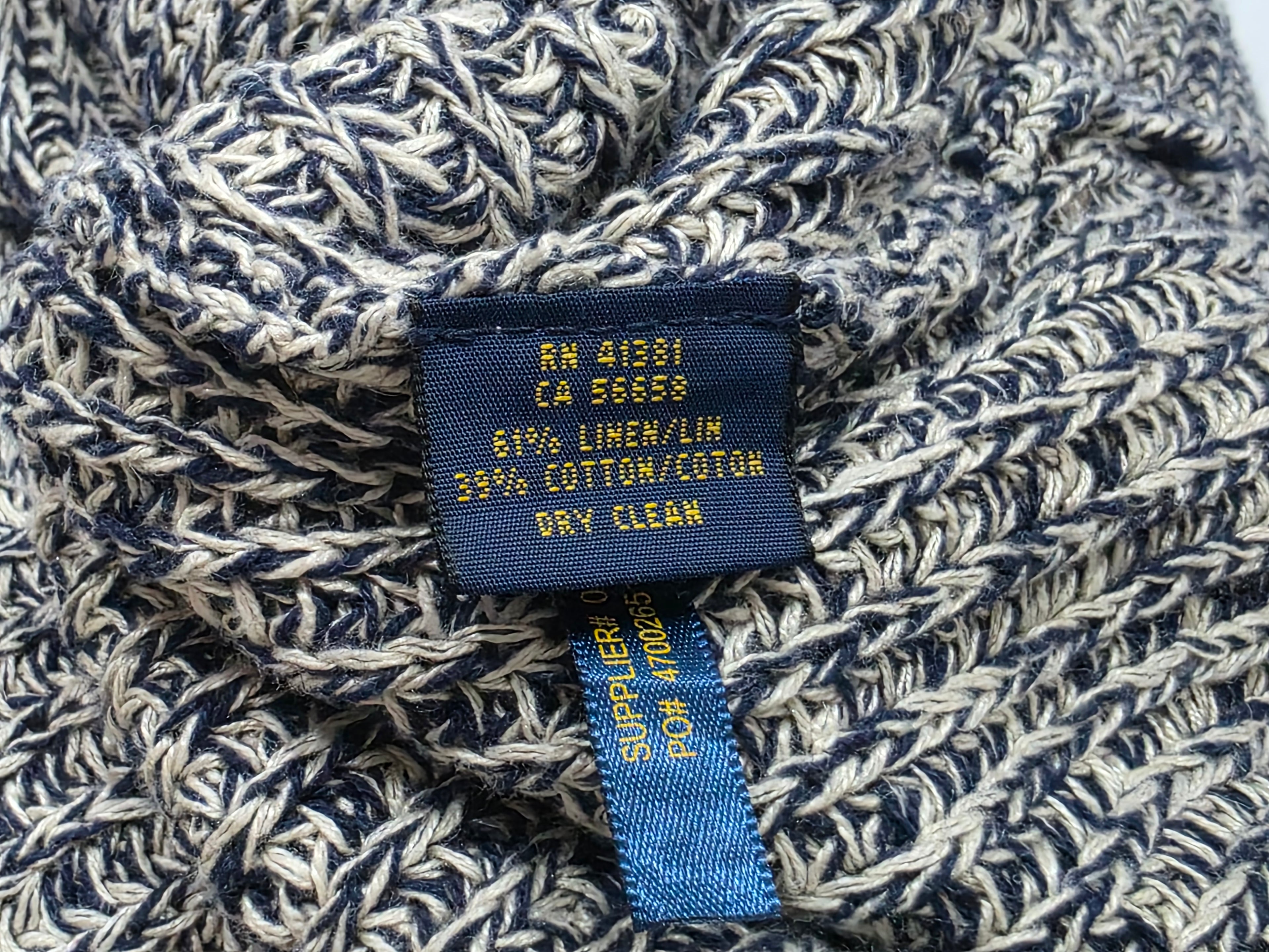 Sueter Ralph Lauren Mediana M Con Botones Gris Jaspeado