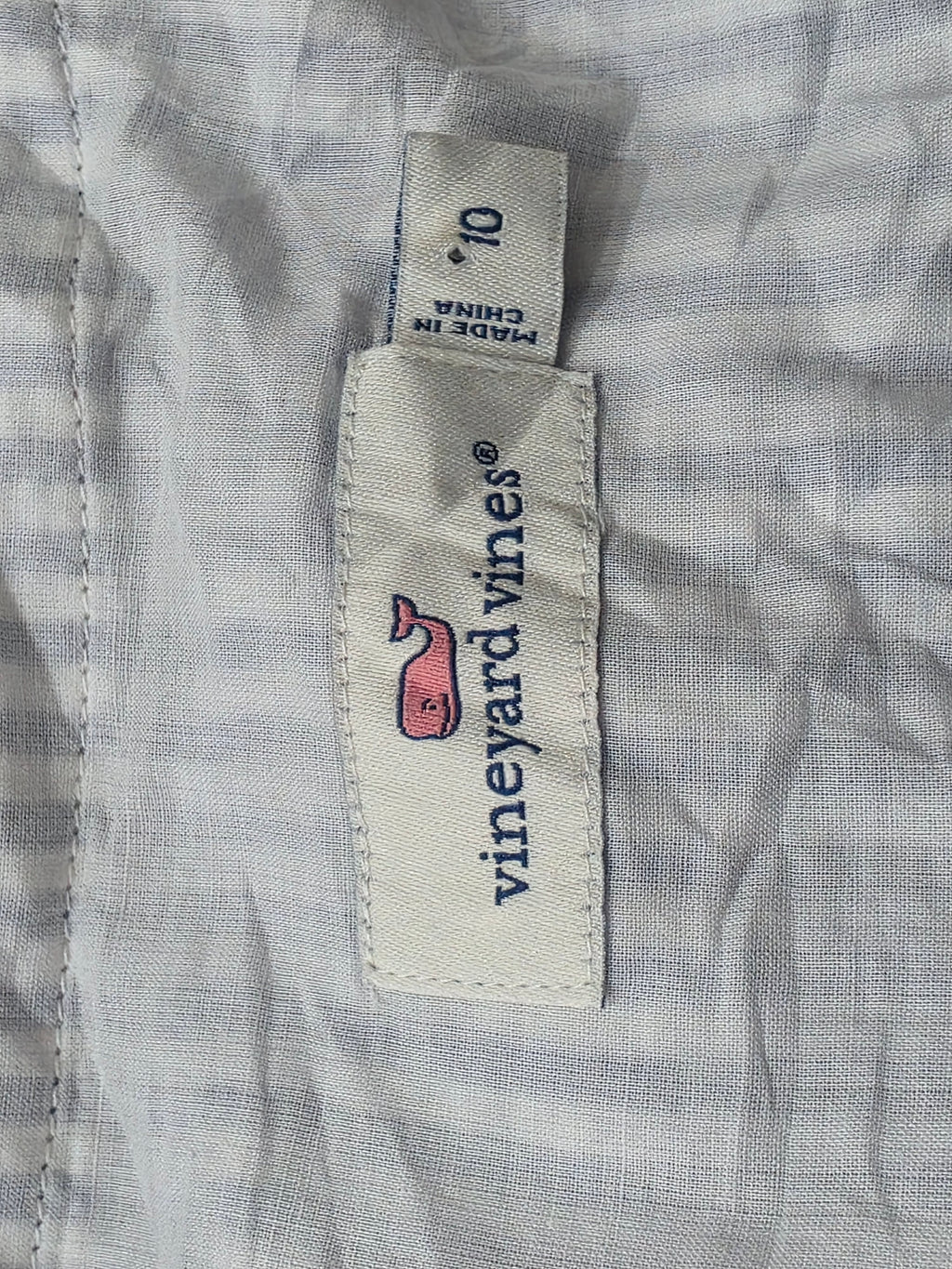 Vestido Vineyard Vines Rayas Azul Y Blanco Talla 10 Algodón