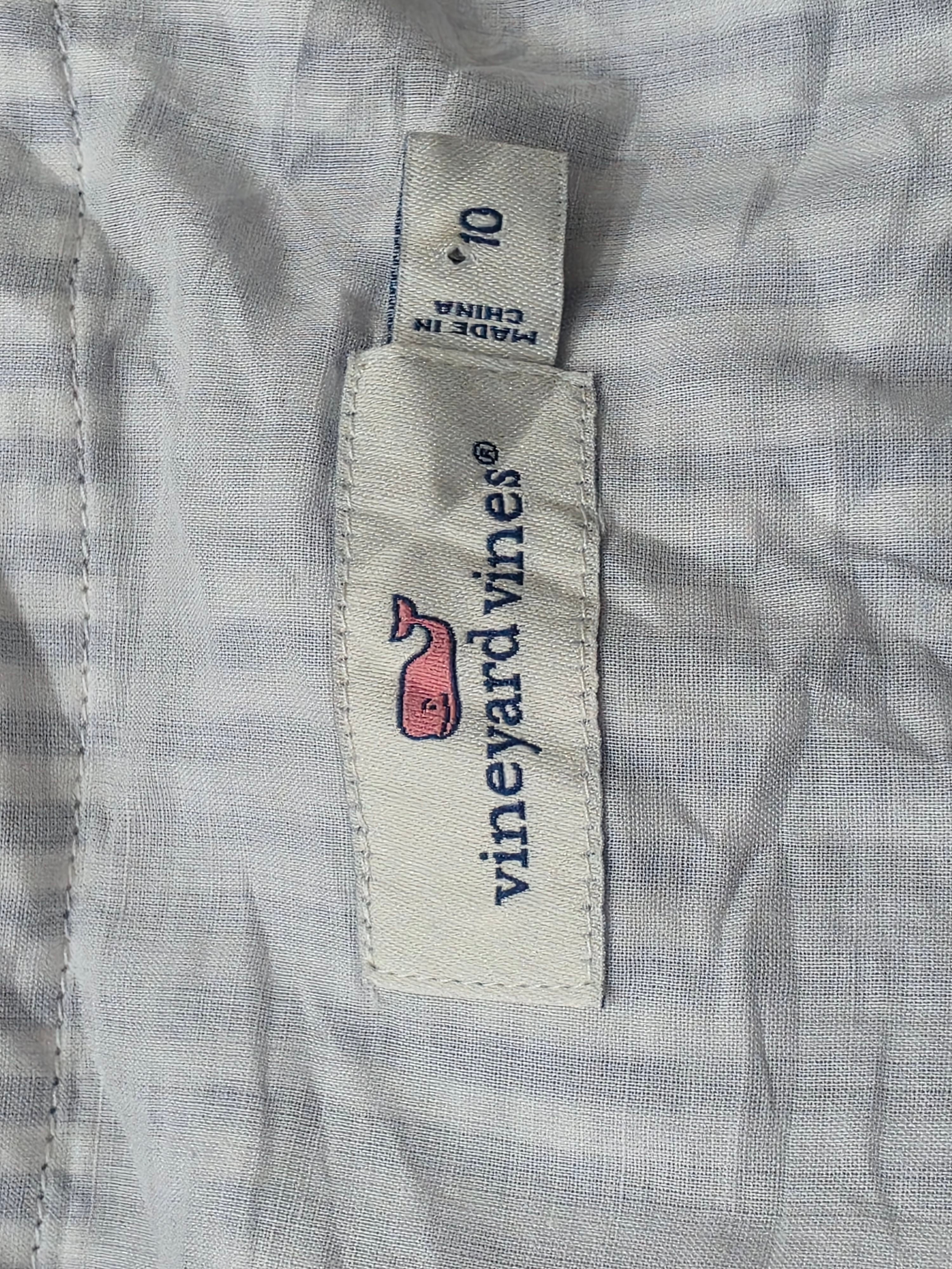 Vestido Vineyard Vines Rayas Azul Y Blanco Talla 10 Algodón