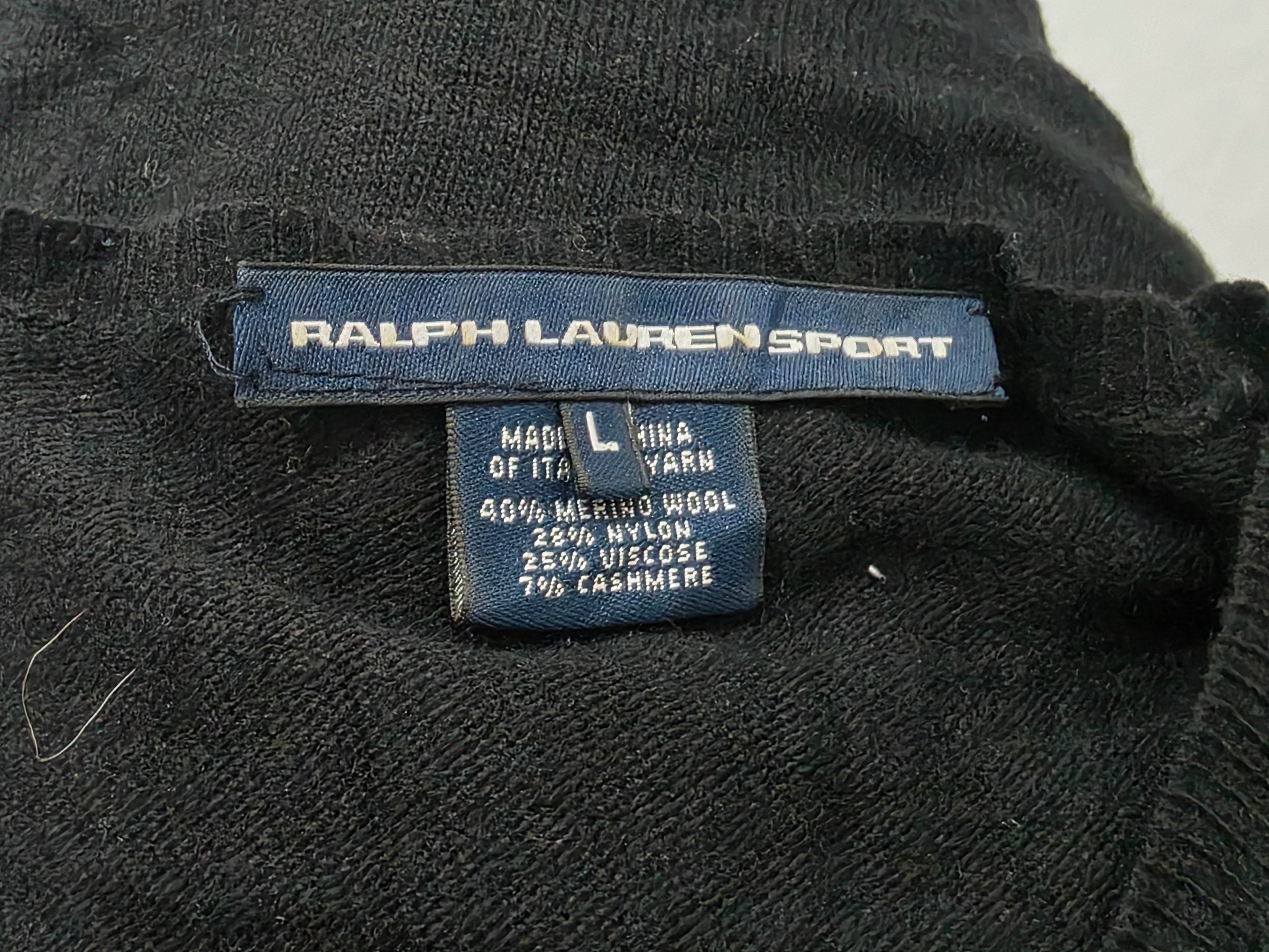 Sueter Ralph Lauren Sport De Lana Grande L Negra Con Botones