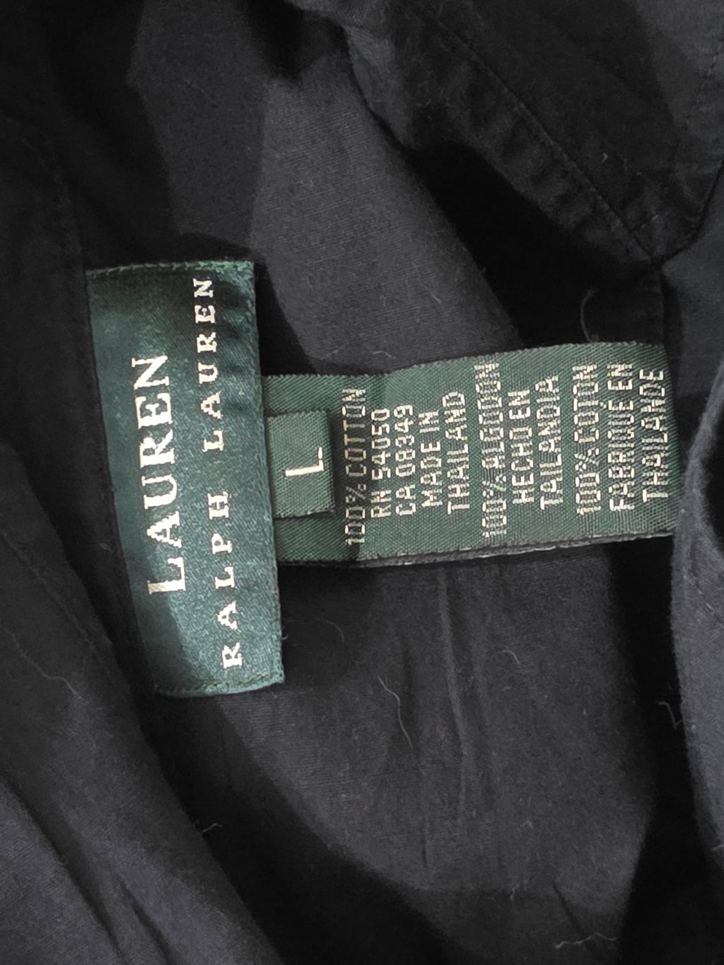 Camisa Ralph Lauren Grande L Sin Mangas Color Negro