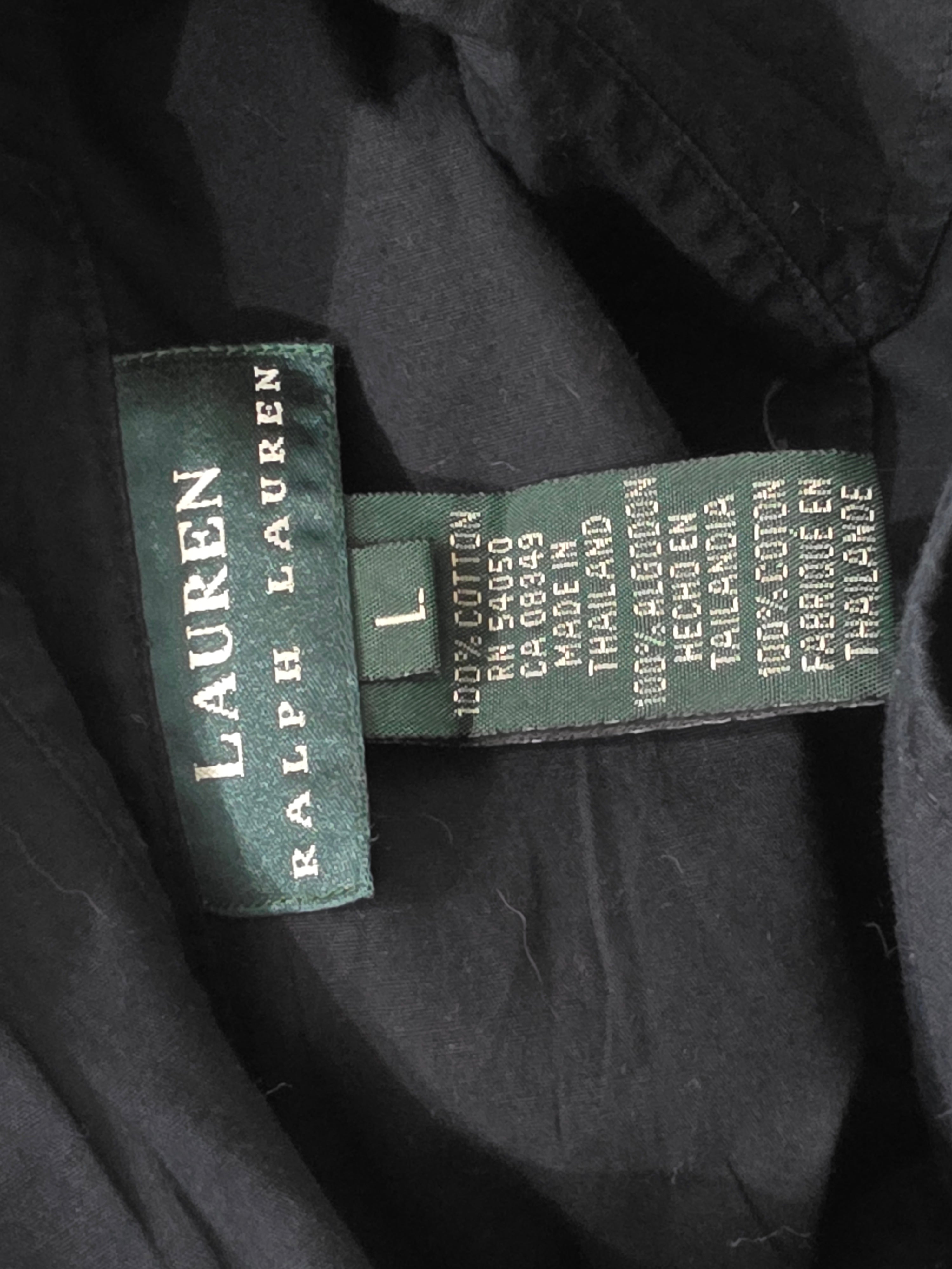 Camisa Ralph Lauren Grande L Sin Mangas Color Negro