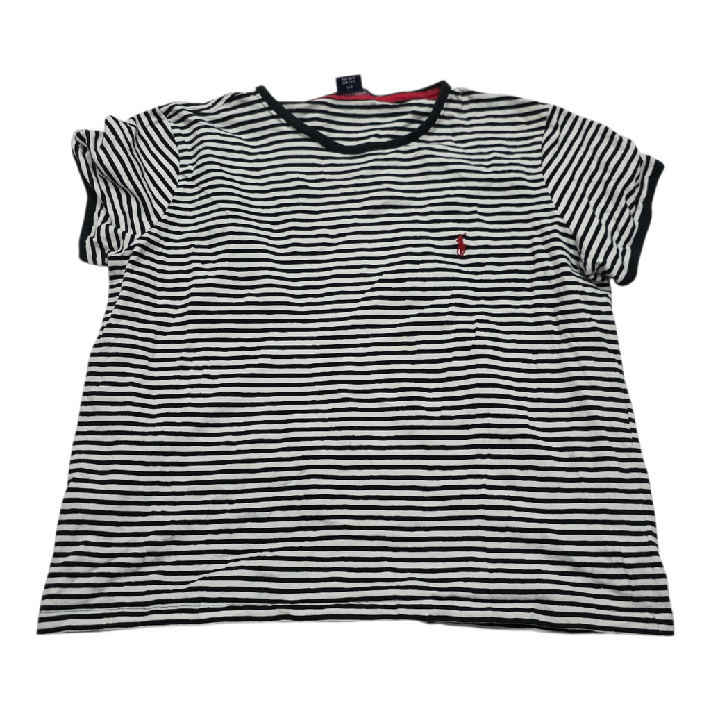 Playera Ralph Lauren Sport Xgrande Xl Rayada Negro/blanco