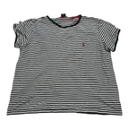Playera Ralph Lauren Sport Xgrande Xl Rayada Negro/blanco