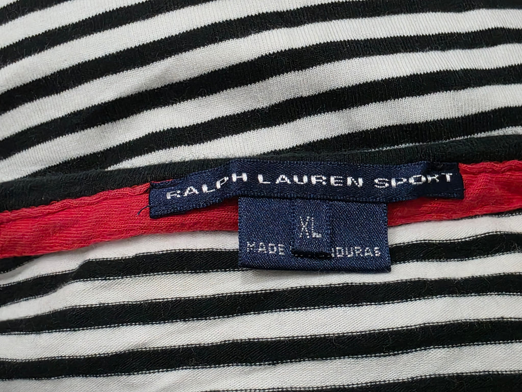 Playera Ralph Lauren Sport Xgrande Xl Rayada Negro/blanco