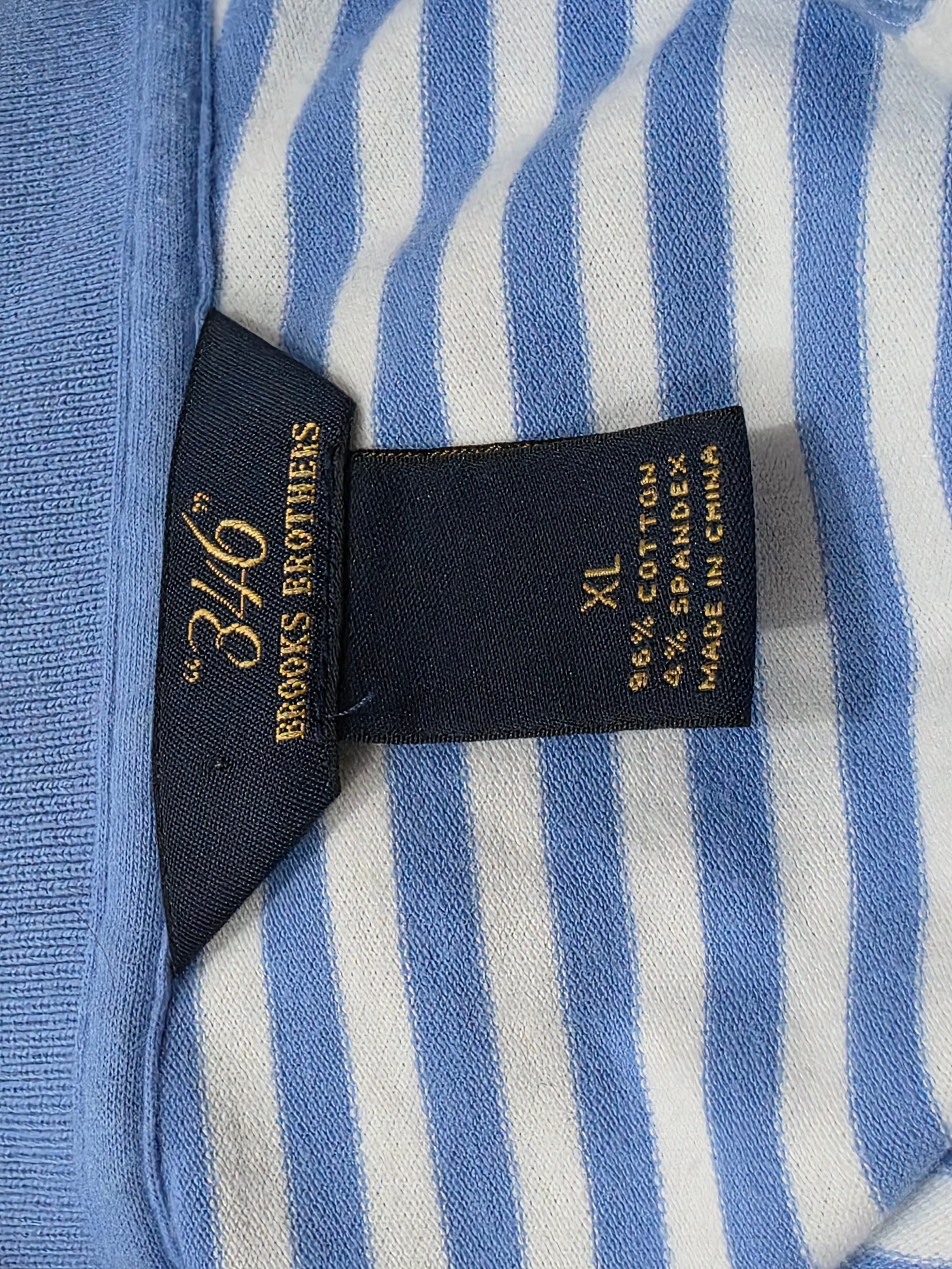 Playera Brooks Brothers D Mujer Xgrande Xl Azul Claro Rayada
