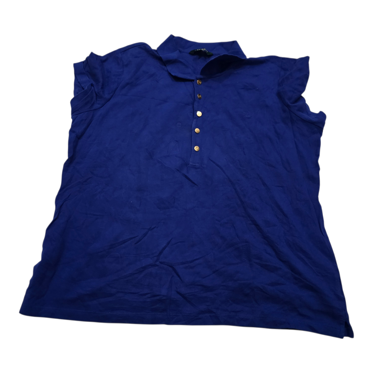 Playera Ralph Lauren Xxl Azul Con Dorado Manga Corta