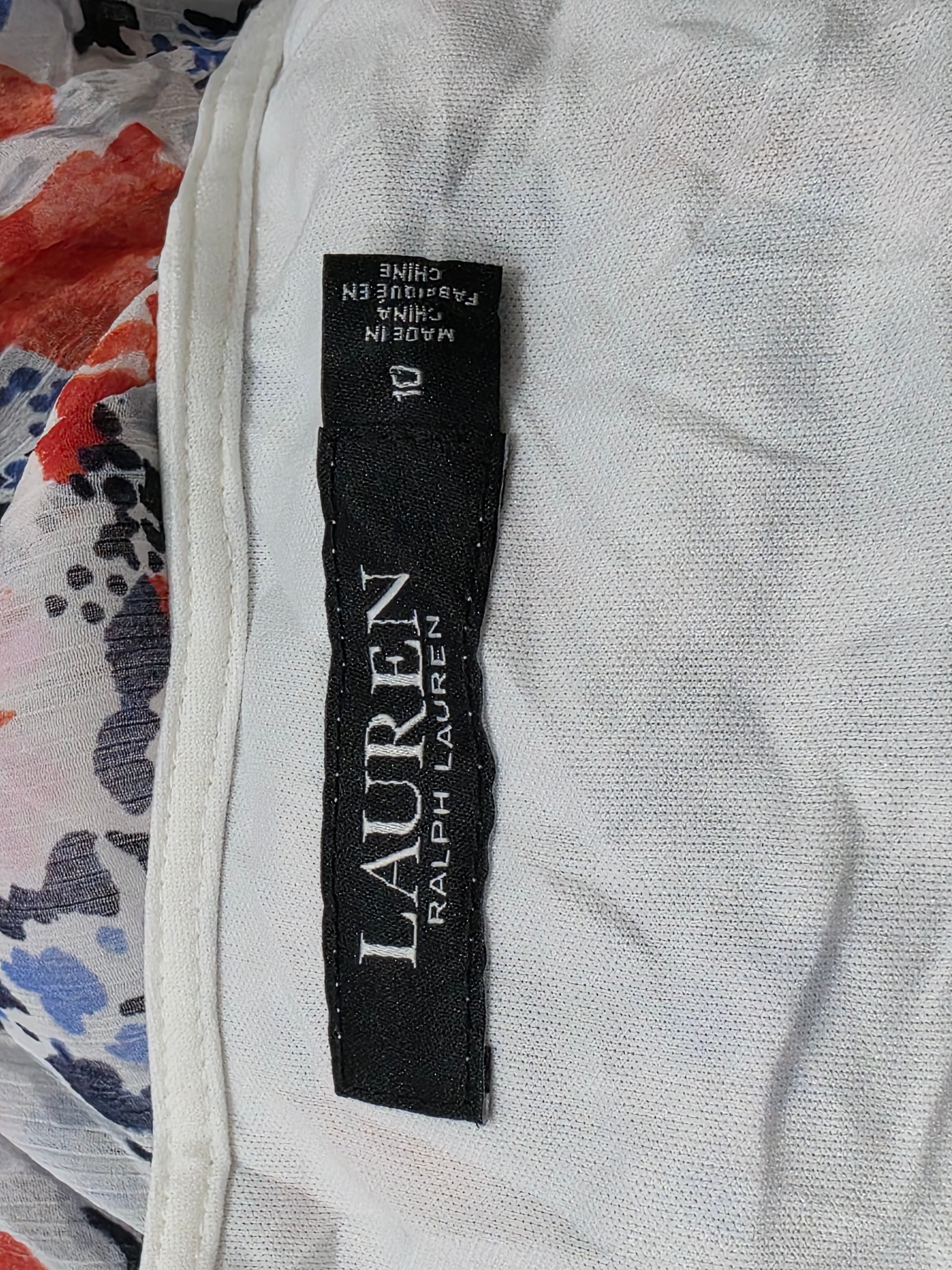 Vestido Ralph Lauren Talla 10 Azul Flores