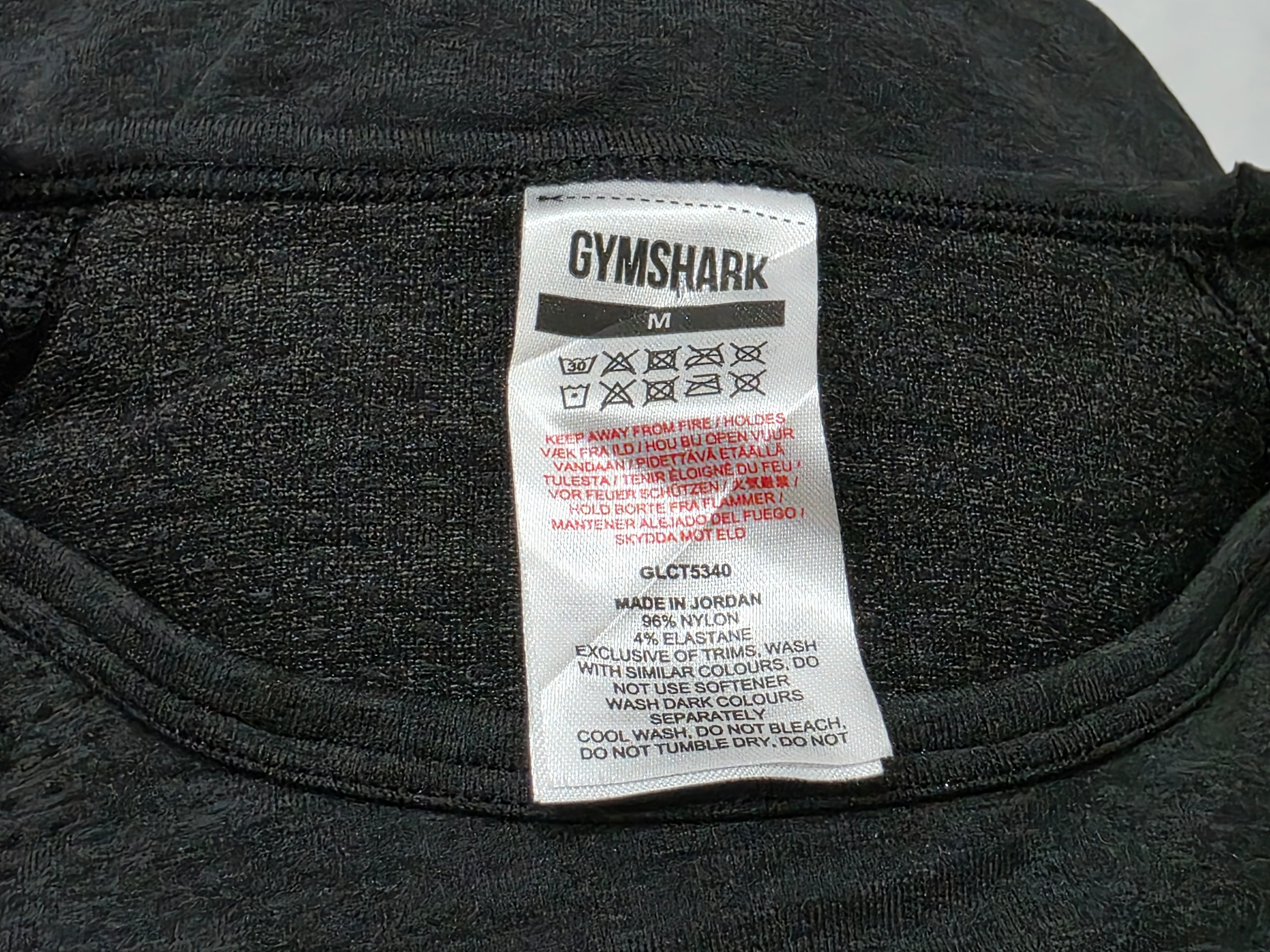 Playera Crop Top Gymshark Mediana M Negro