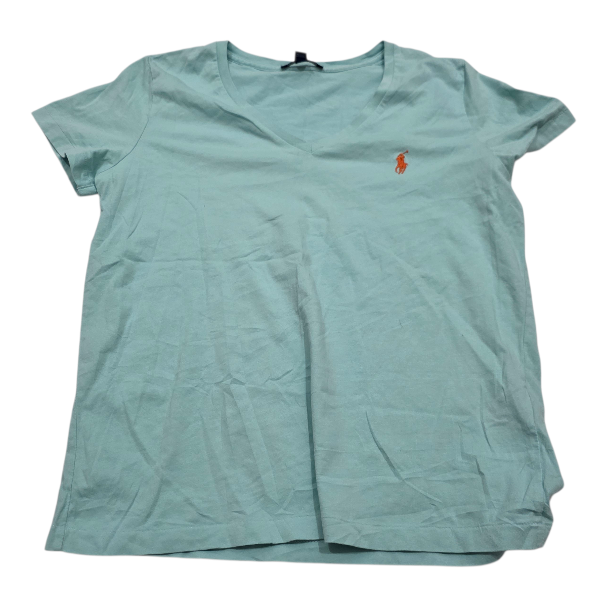 Playera Ralph Lauren Color Menta Pony Naranja